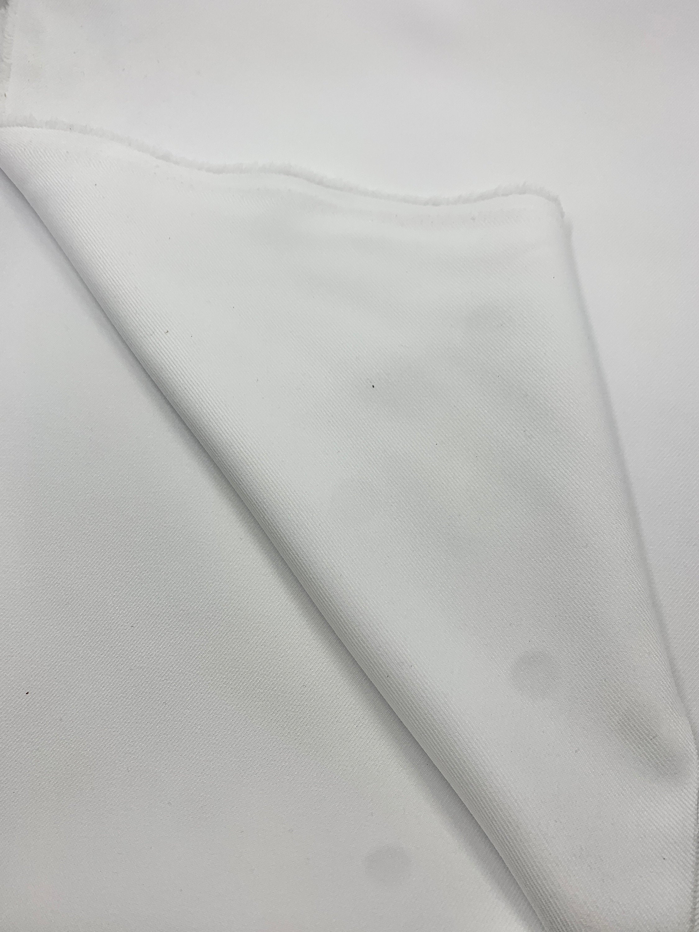 A 2 yards cut White Gabardine Fabric, Polyester Width 58 inches, suiting and uniform fabric
