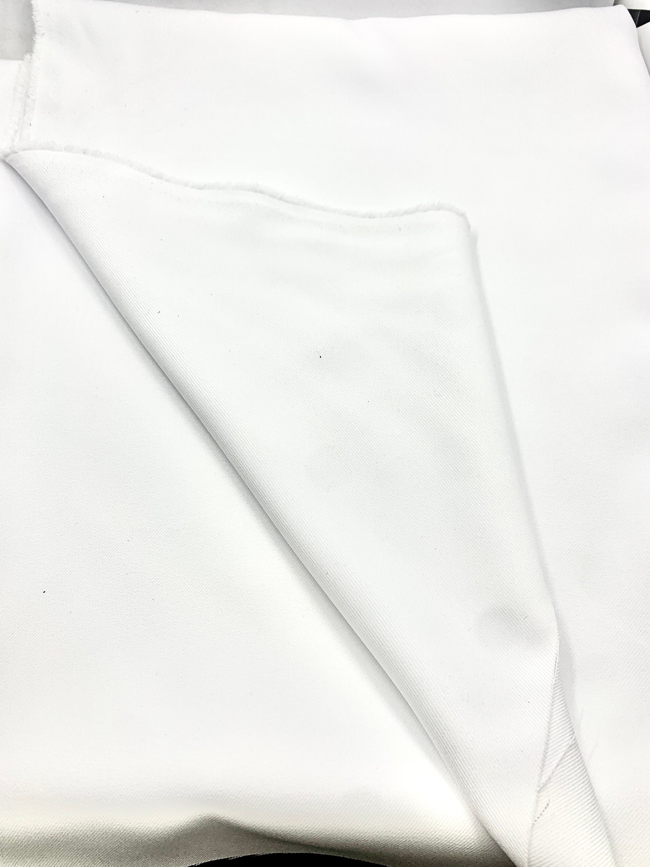 A 2 yards cut White Gabardine Fabric, Polyester Width 58 inches, suiting and uniform fabric