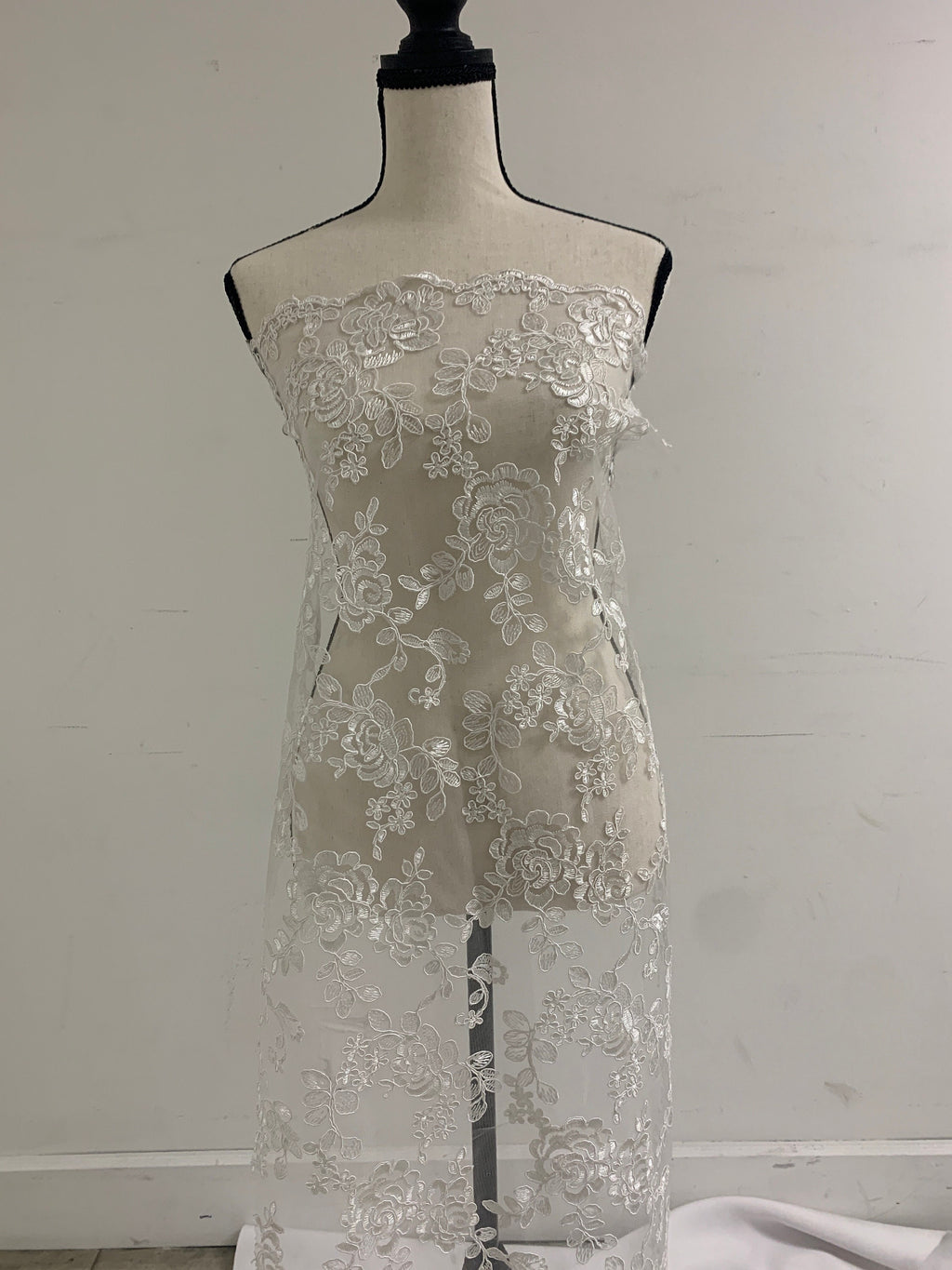 Bridal Lace Fabric - White - 49" Width - 4010 S