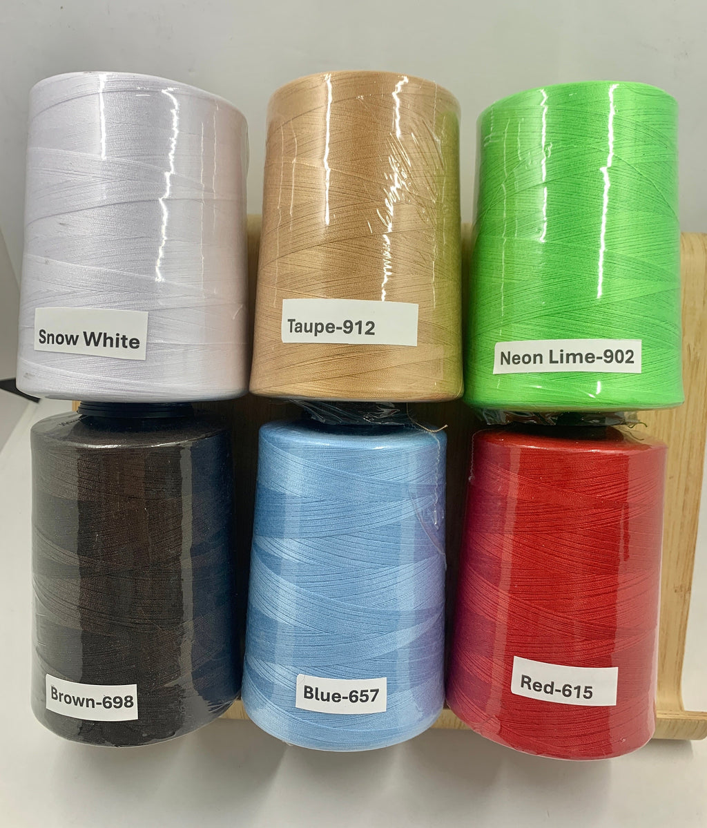 Tex 40 Sewing Threads, 100% spun Polyester, 6000 yards Tex 40, 30/2,T50. Color card available for small fee, Made in U.S.A.
