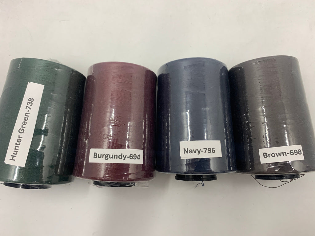Tex 40 Sewing Threads, 100% spun Polyester, 6000 yards Tex 40, 30/2,T50. Color card available for small fee, Made in U.S.A.