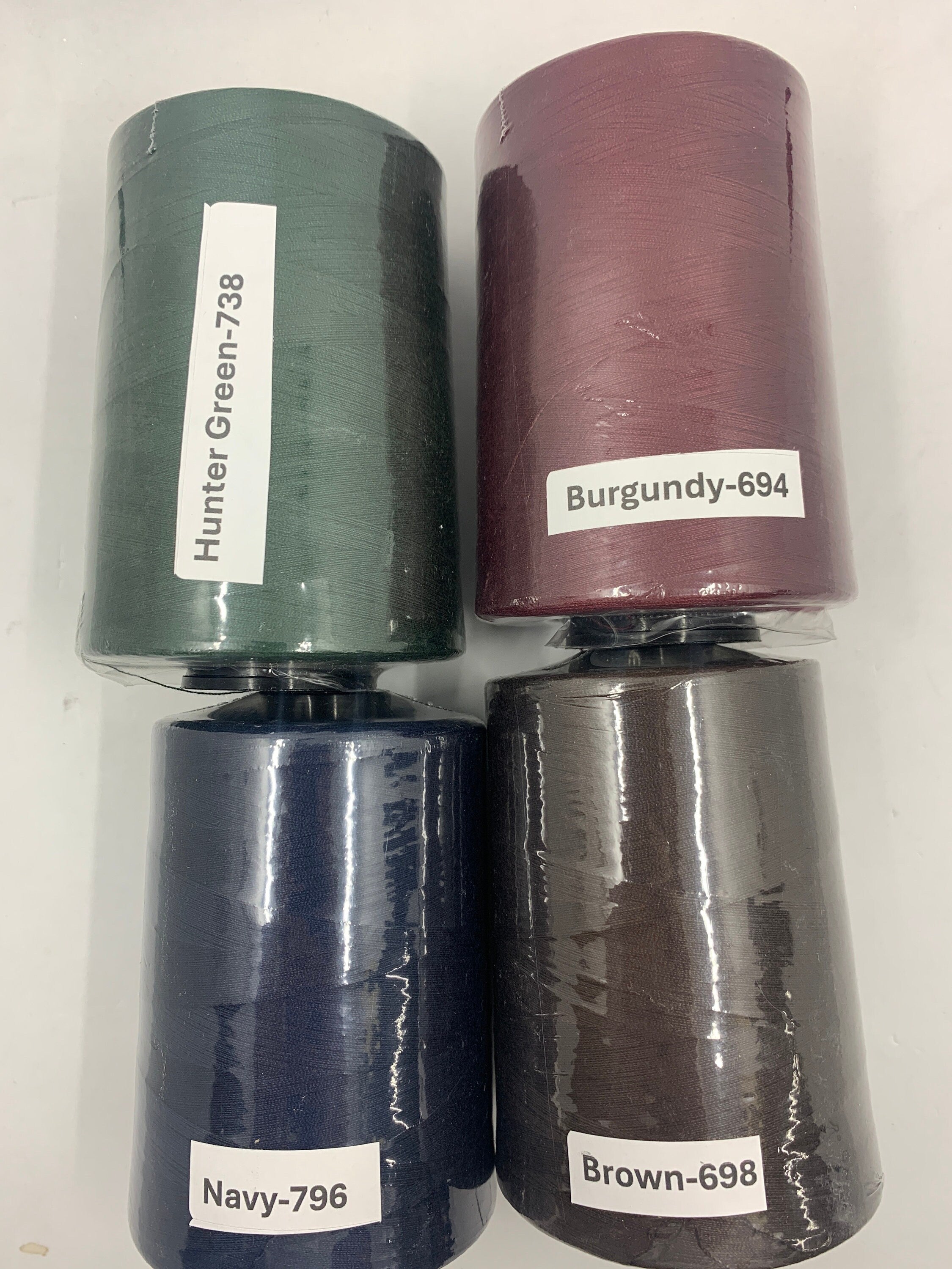 Sewing Threads Tex 40, 100% spun Polyester, 6000 yards Tex 40, 30/2,T50. Color card available for small fee, Made in U.S.A.