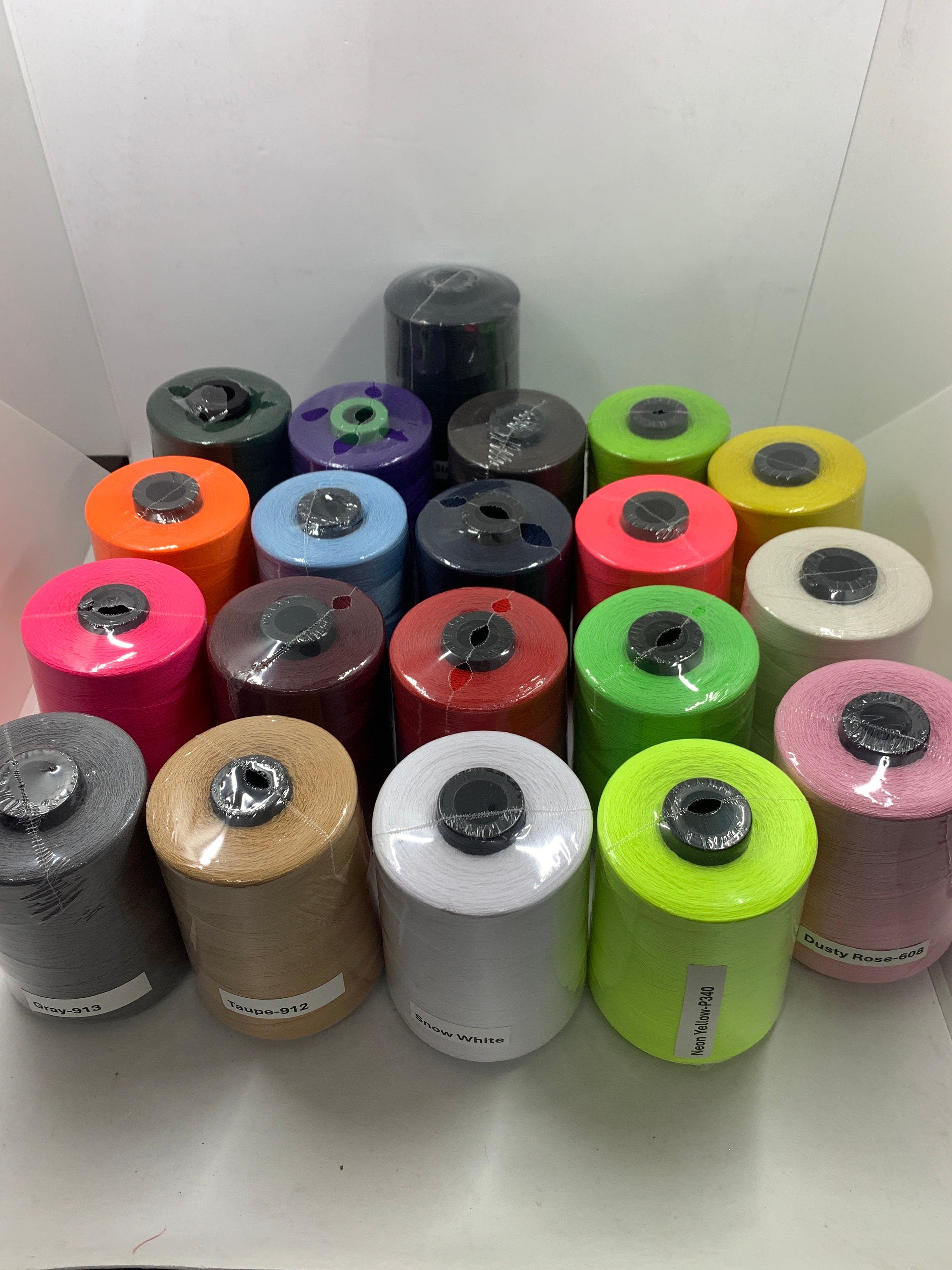 Tex 40 Sewing Threads, 100% spun Polyester, 6000 yards Tex 40, 30/2,T50. Color card available for small fee, Made in U.S.A.
