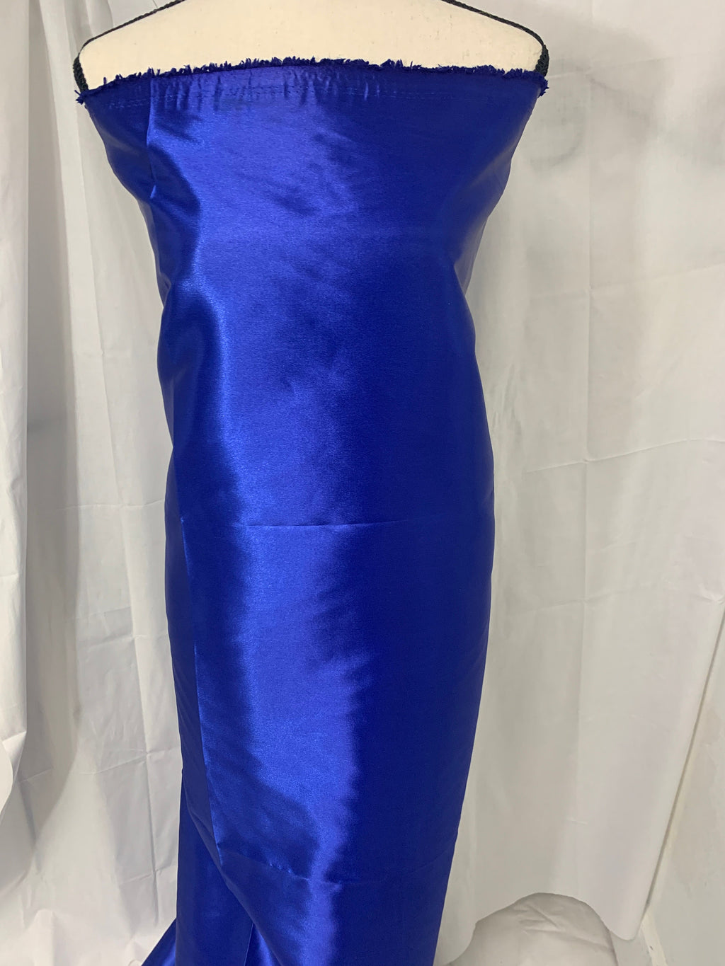 Royal blue satin width 58" polyester. great fabric for bridesmaid, table cover decoration and craft. free sample.