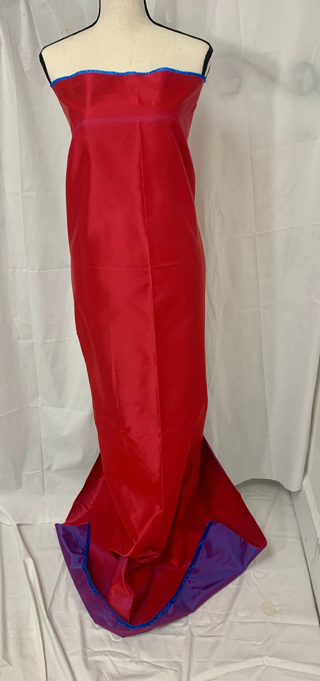 2 Yards Satin Fabric - Red - 59" Width - Double sided