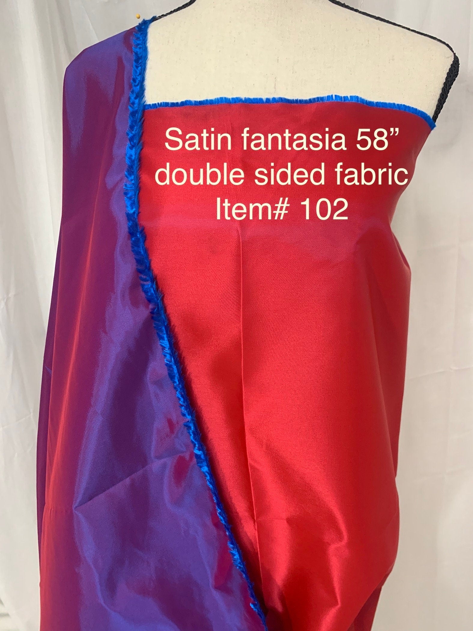 Satin fantasia fabric, Double sided finished width 60", dry clean fabric, great item for party dress, bridesmaid and craft. Item 102