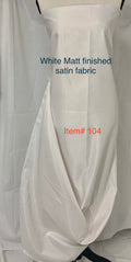 White Matt bridal satin fabric width 60", dry clean fabric, great item for party dress, bridesmaid and craft. free sample.