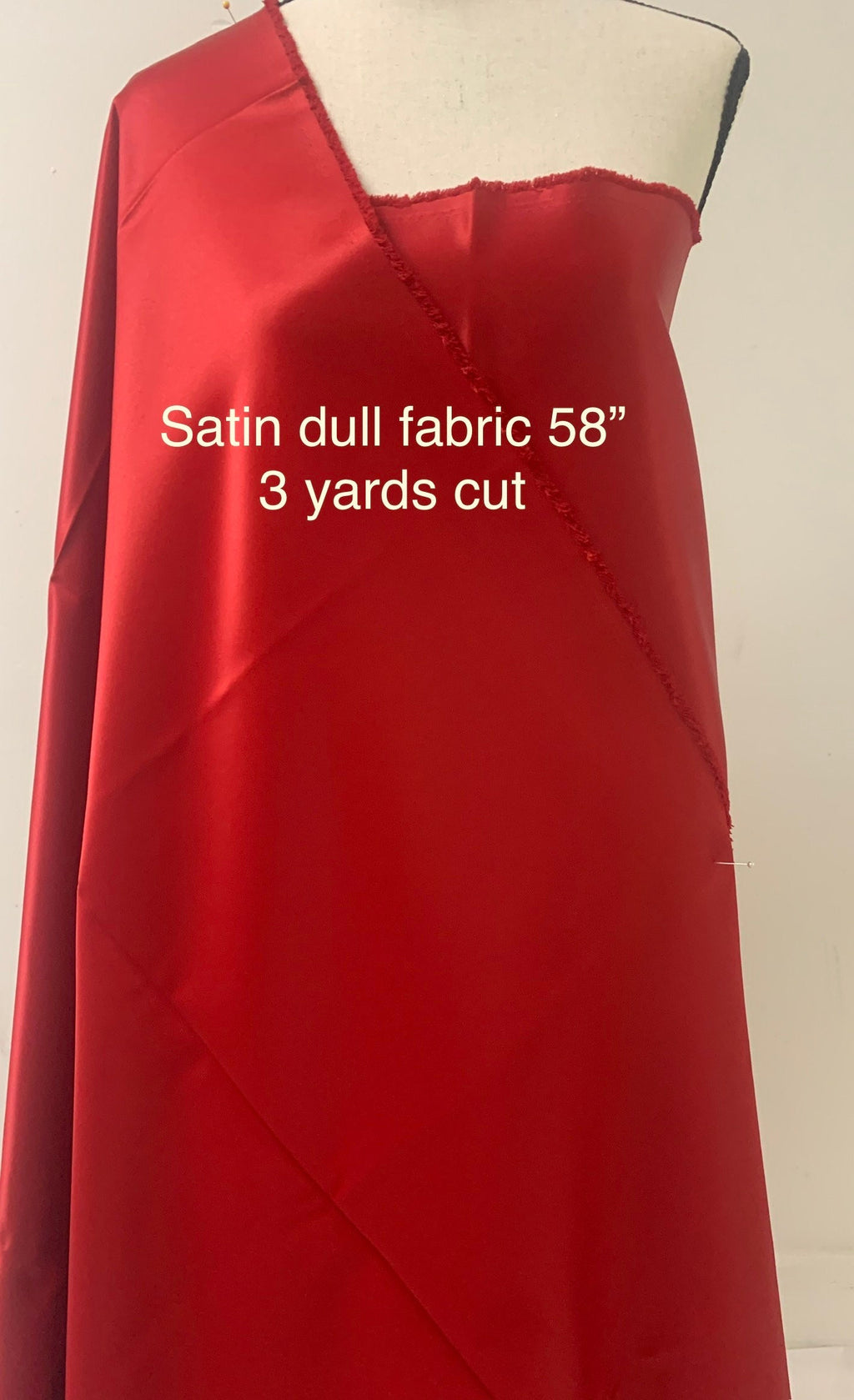 1 piece 3 yards Red Bridal satin fabric, width 58", Polyester, Dull italian satin. Bridesmaid fabric, party dress, craft project Free sample