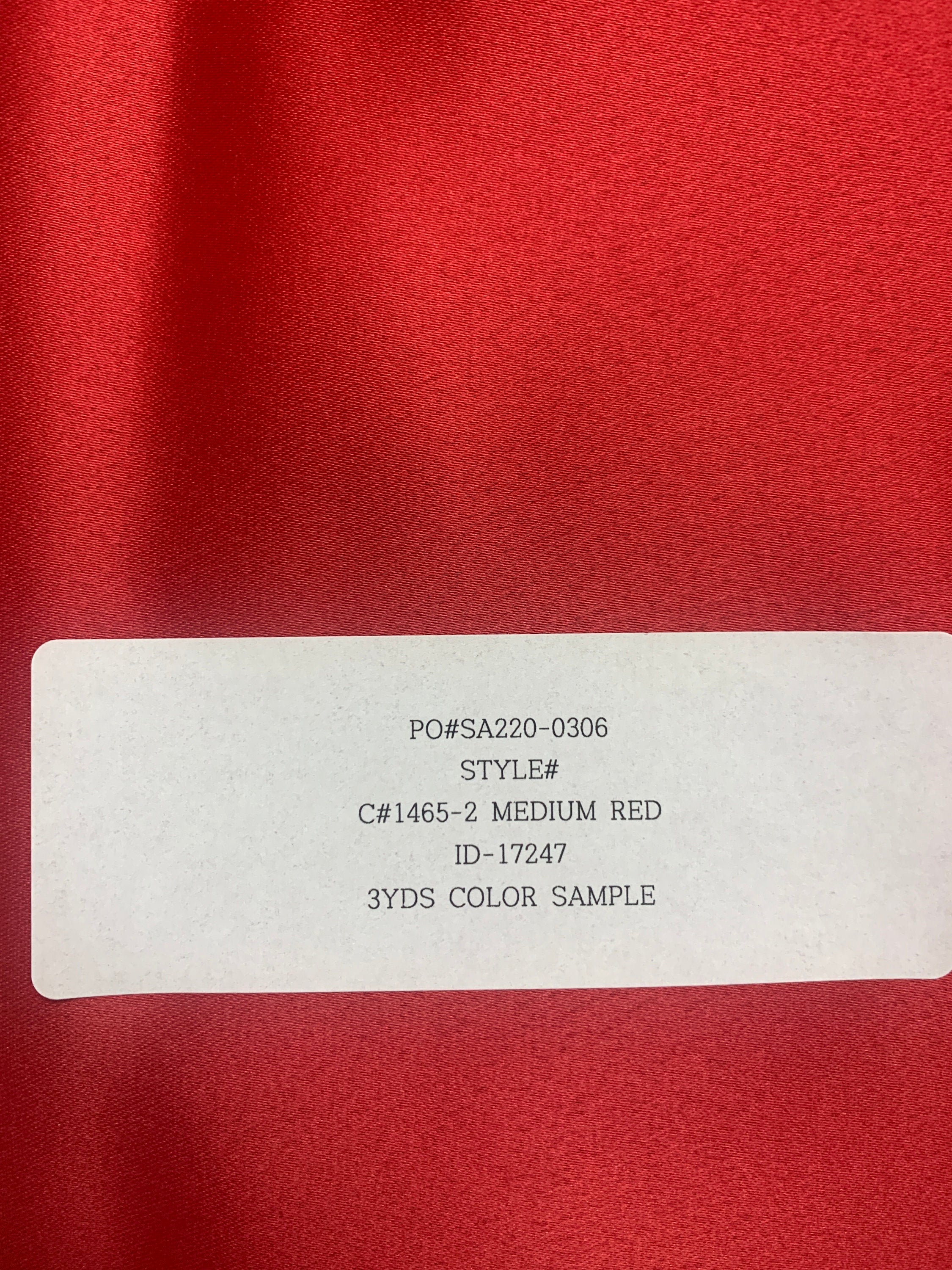 1 piece 3 yards Red Bridal satin fabric, width 58", Polyester, Dull italian satin. Bridesmaid fabric, party dress, craft project Free sample