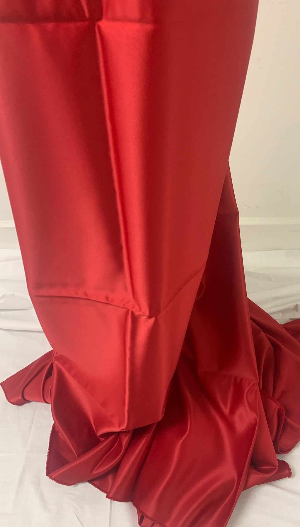 3 yards Poly Bridal satin fabric - Red - width 58"