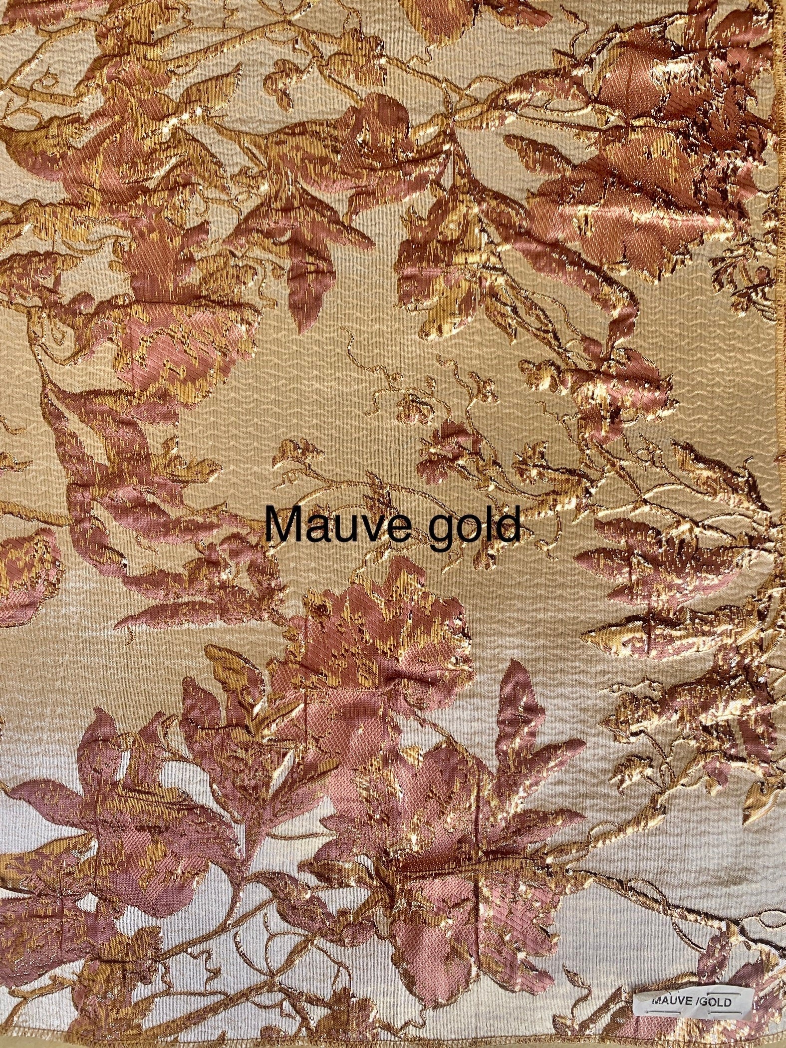 5 yards floral metalic Brocade fabric, width 56" in 9 elegant colors. free color sample available at request.