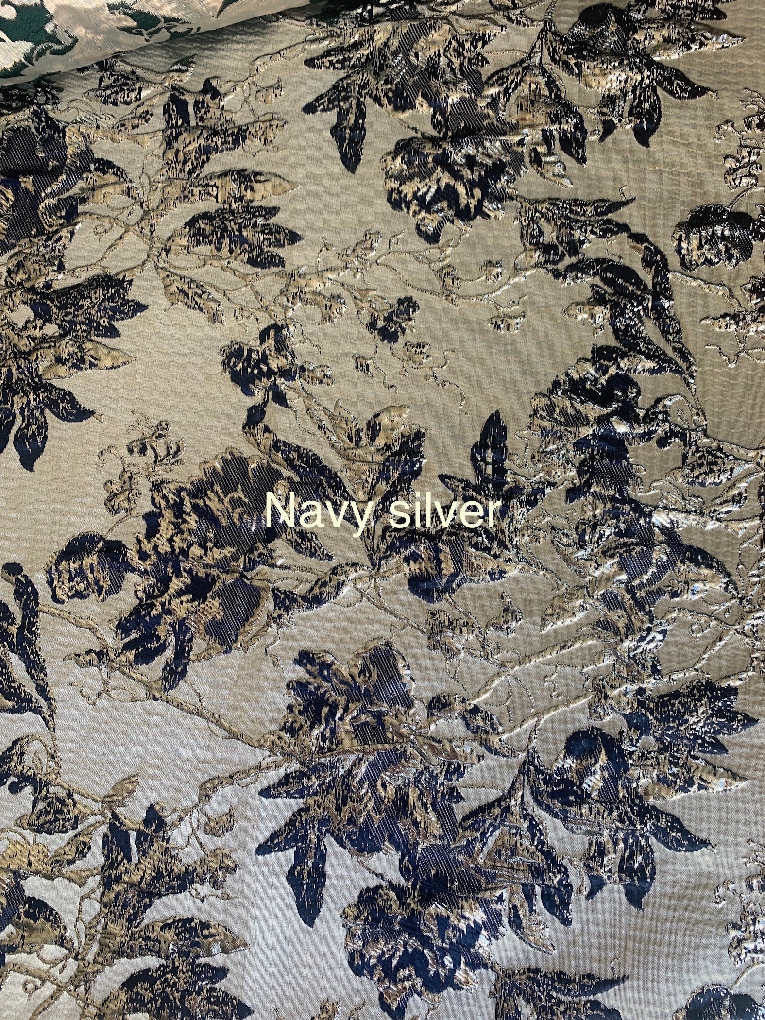 5 yards floral metalic Brocade fabric, width 56" in 9 elegant colors. free color sample available at request.