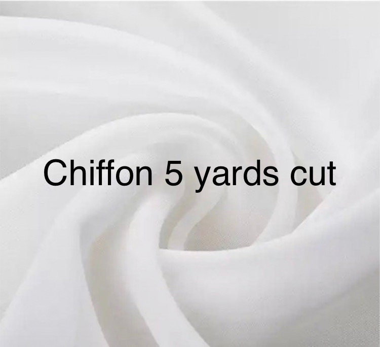 5 yards Chiffon Fabric, assorted colors and quantities, width 58/60 inches, polyester see through fabric soft.