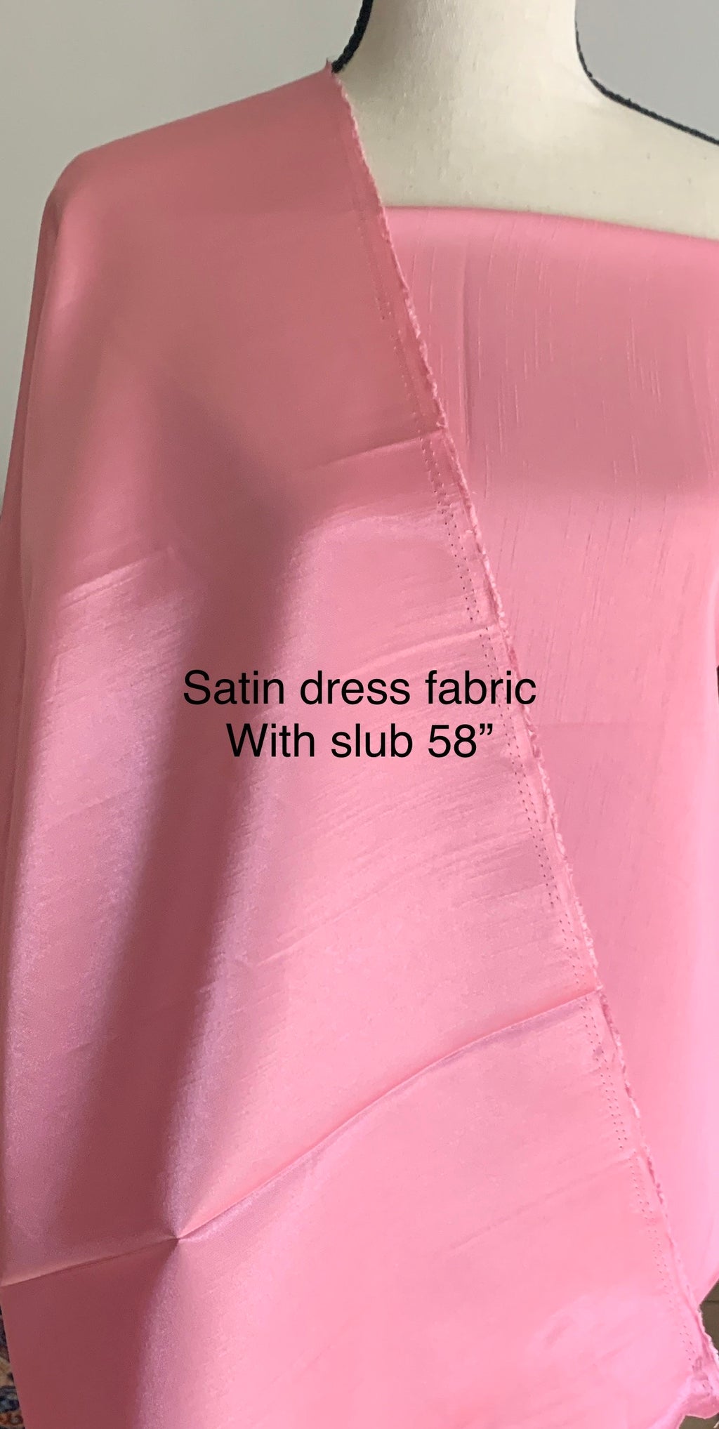 A 2 yards Dusty Rose satin Shantung Fabric width 58 inches polyester double sided dull and shiny. slubbed texture. FREE sample. item 112.