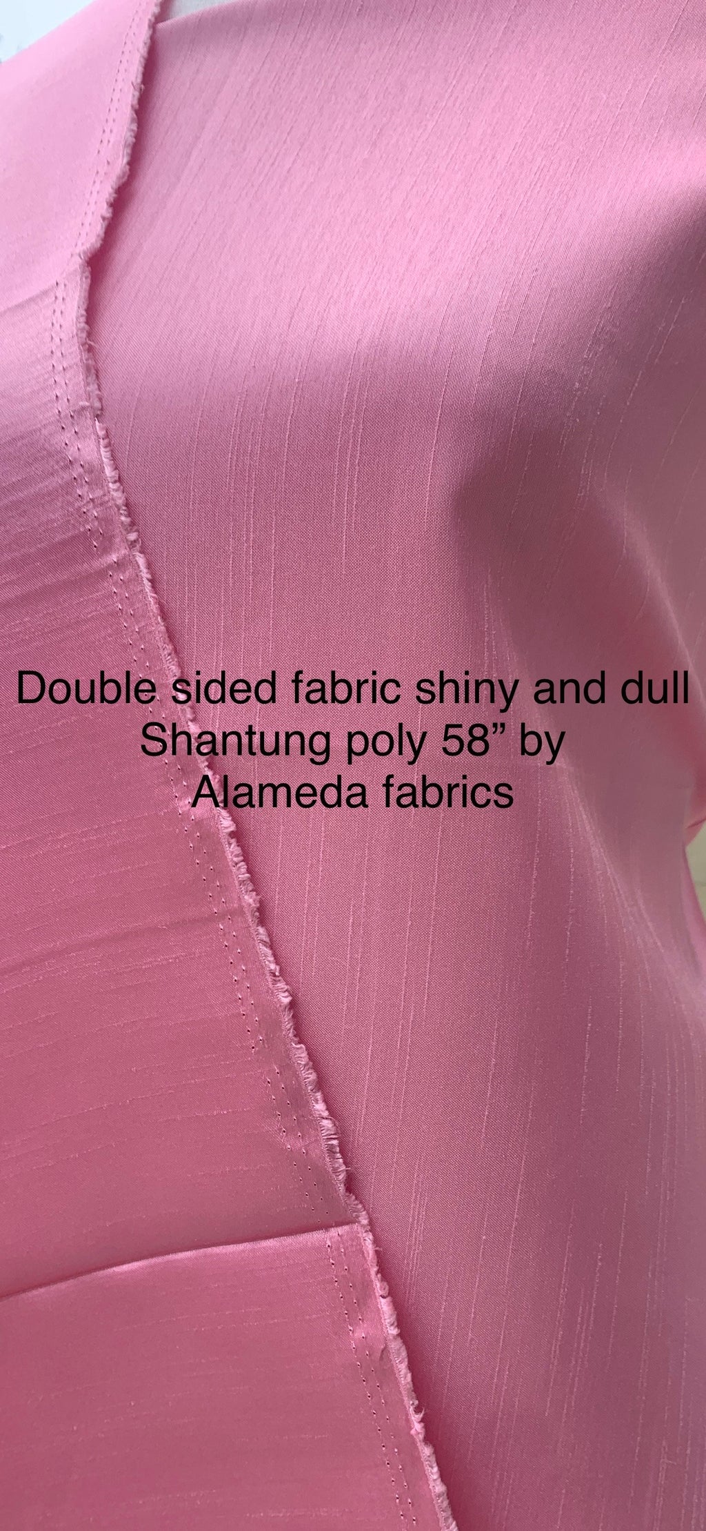A 2 yards Dusty Rose satin Shantung Fabric width 58 inches polyester double sided dull and shiny. slubbed texture. FREE sample. item 112.