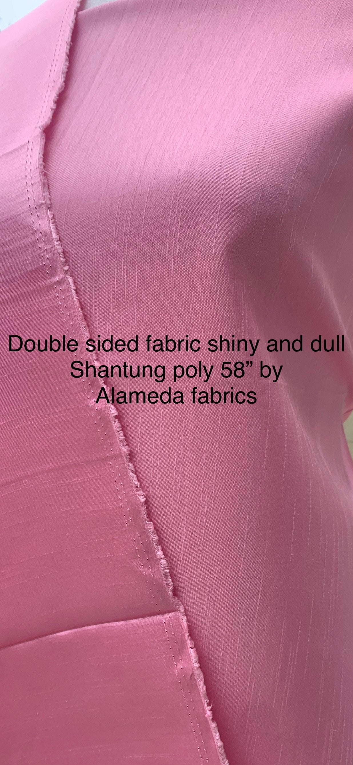 A 2 yards Dusty Rose satin Shantung Fabric width 58 inches polyester double sided dull and shiny. slubbed texture. FREE sample. item 112.