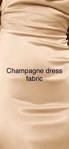 1 piece 3 yards Champagne Bridal satin fabric, width 58", Polyester, Dull Italian satin. great gown fabric Free sample.