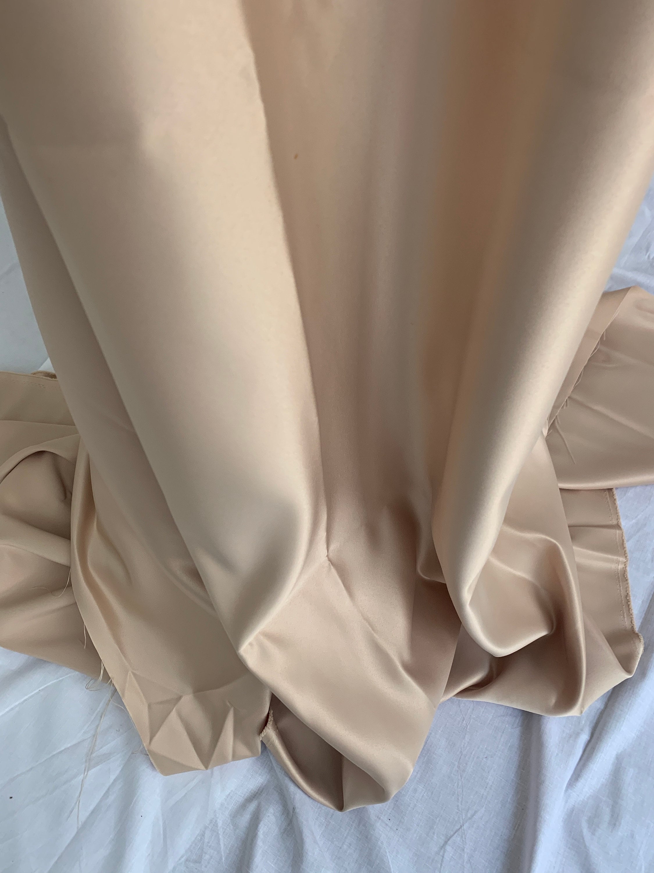 1 piece 3 yards lt. gold Bridal satin fabric, width 58", Polyester, Dull italian satin. Bridesmaid fabric, party dress, craft Free sample