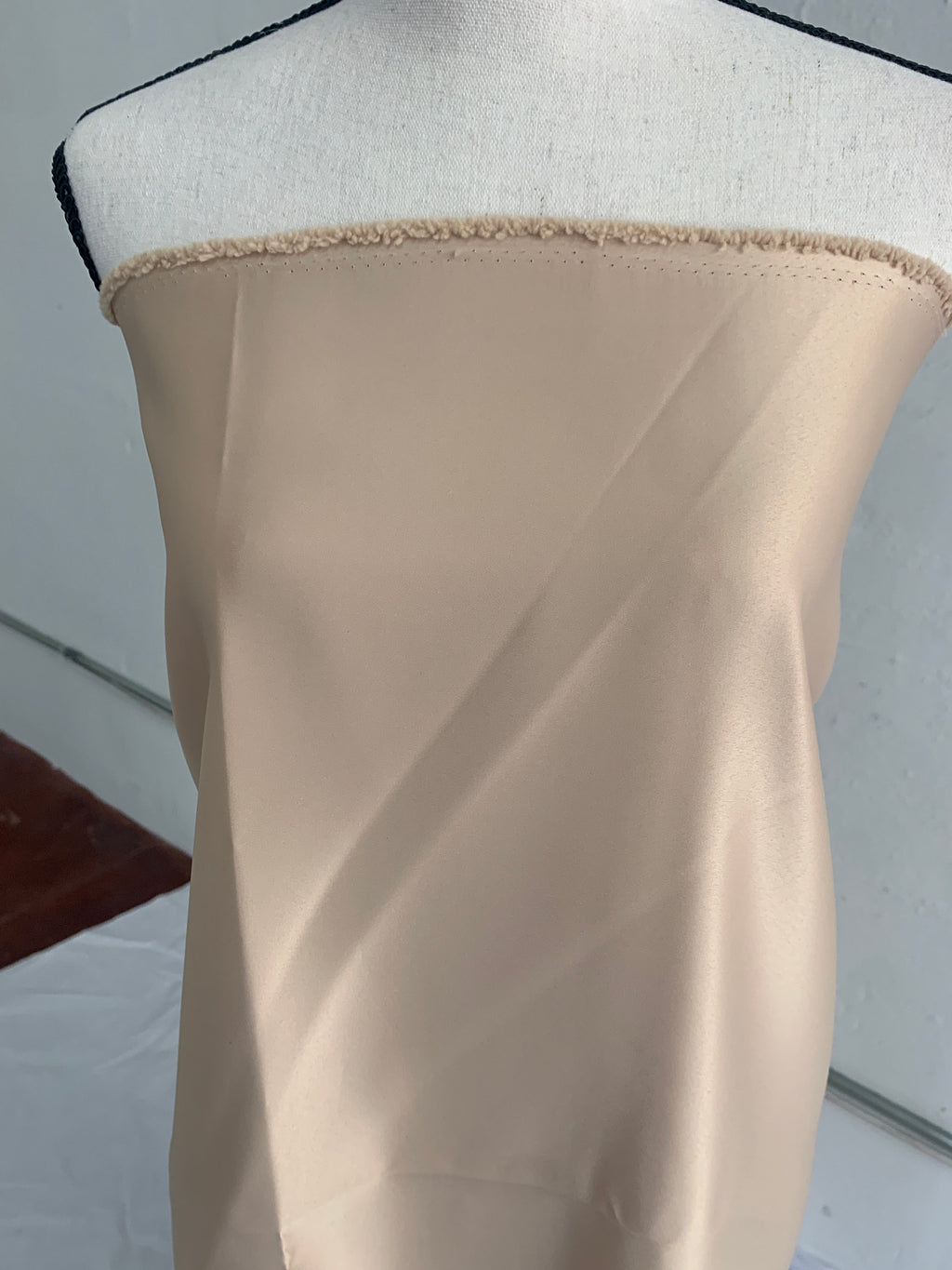 1 piece 3 yards lt. gold Bridal satin fabric, width 58", Polyester, Dull italian satin. Bridesmaid fabric, party dress, craft Free sample