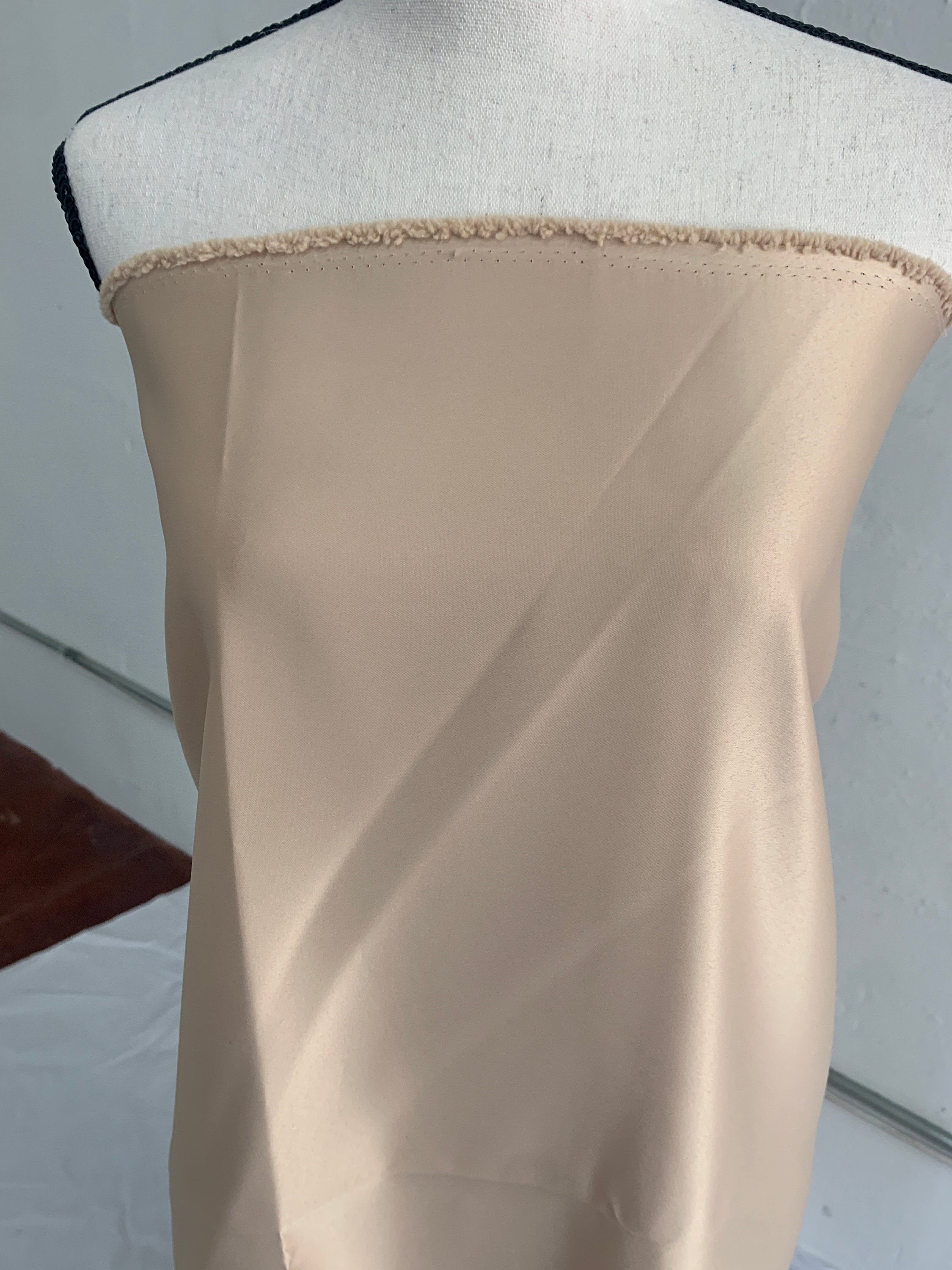 1 piece 3 yards lt. gold Bridal satin fabric, width 58", Polyester, Dull italian satin. Bridesmaid fabric, party dress, craft Free sample