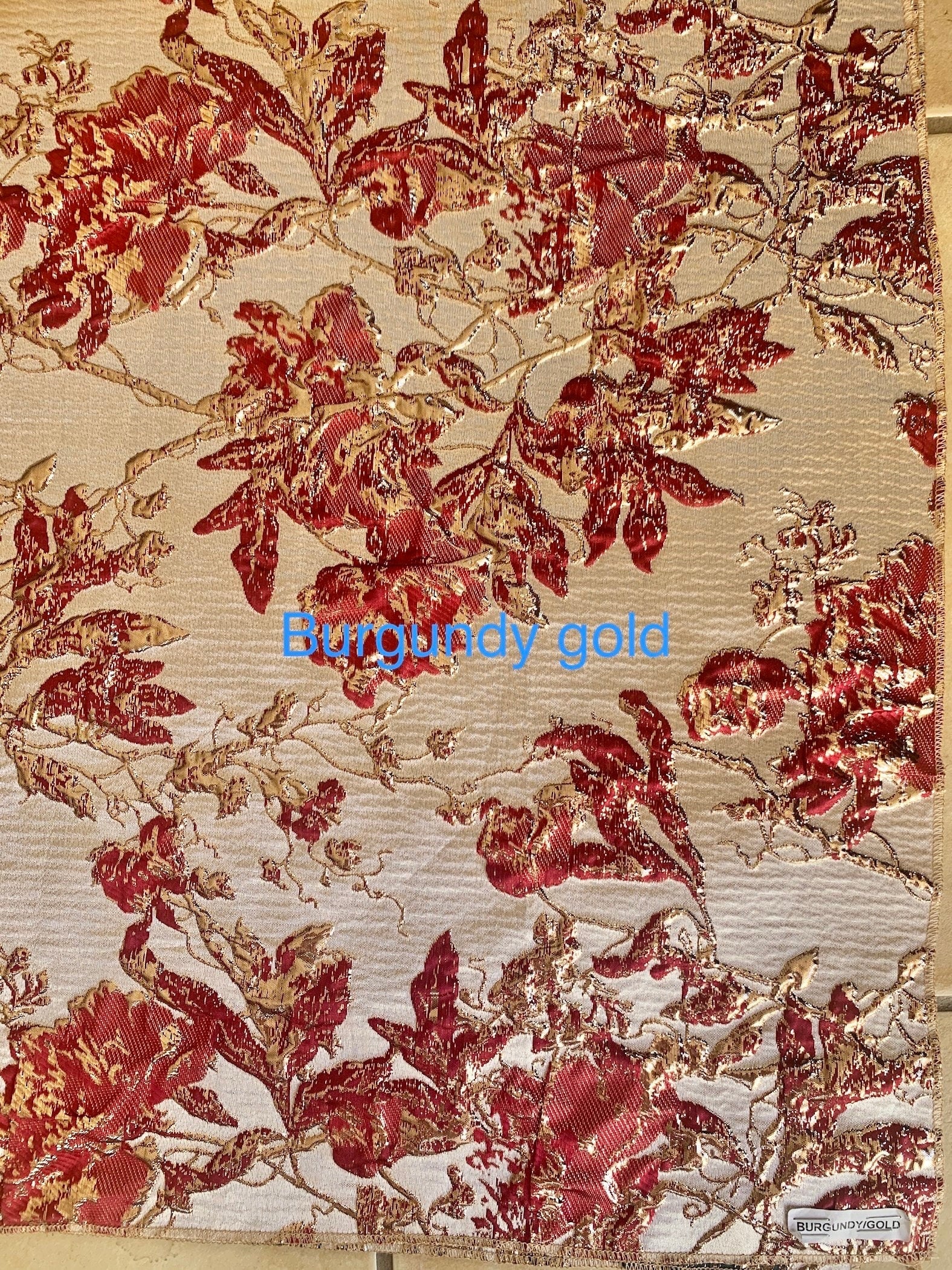 5 yards floral metalic Brocade fabric, width 56" in 9 elegant colors. free color sample available at request.