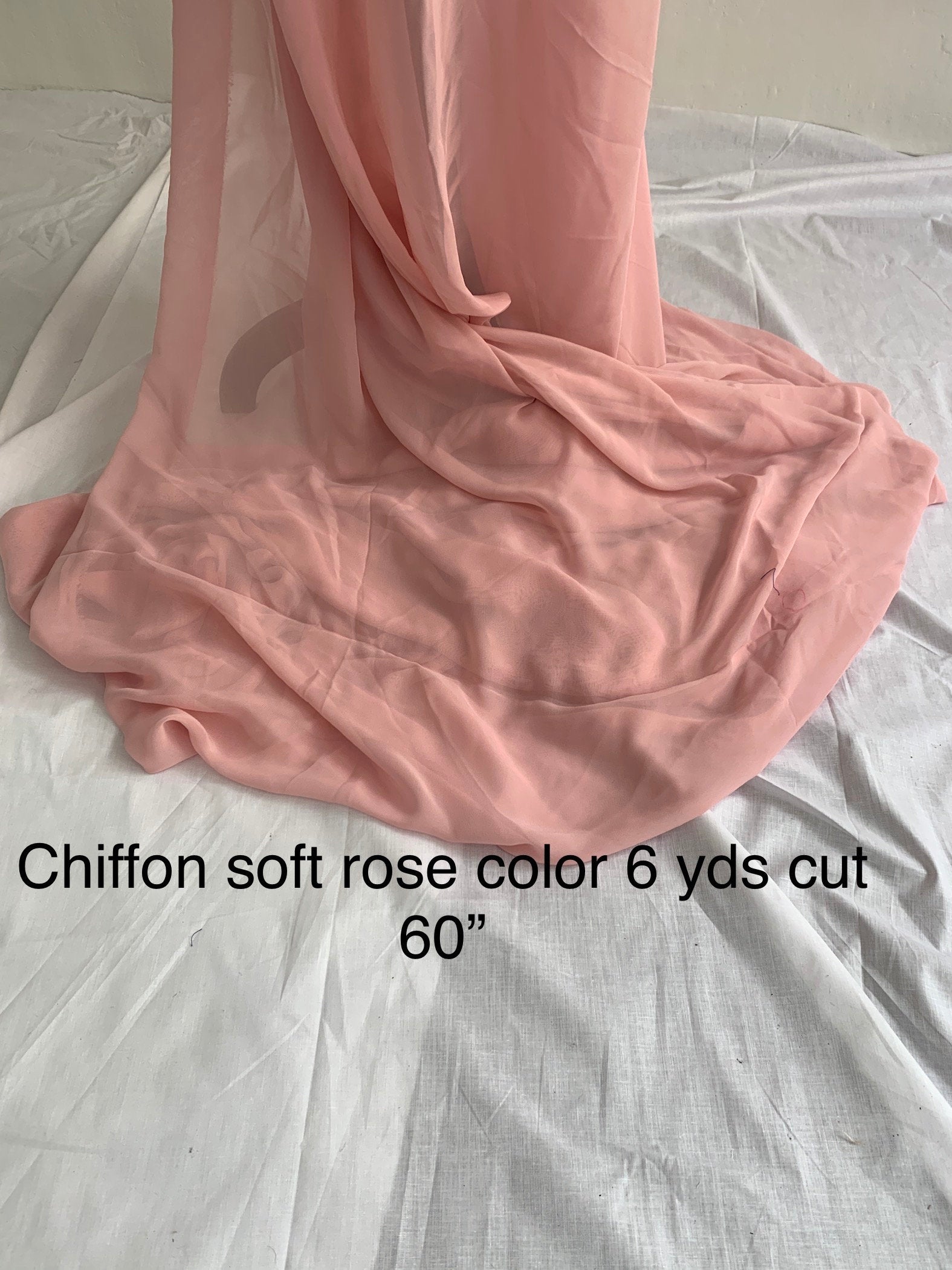 5 yards Chiffon Fabric, assorted colors and quantities, width 58/60 inches, polyester see through fabric soft.