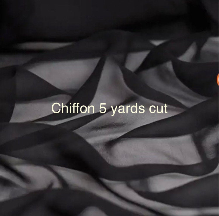 5 yards Chiffon Fabric, assorted colors and quantities, width 58/60 inches, polyester see through fabric soft.