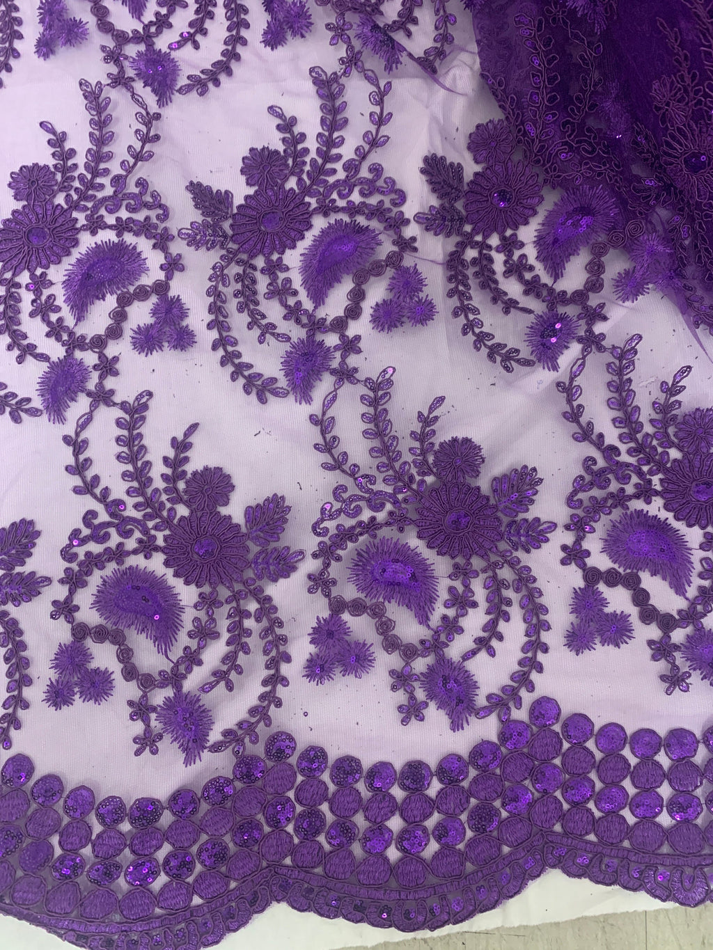 Lace Fabric - Purple - 49" Width - Design Lexie