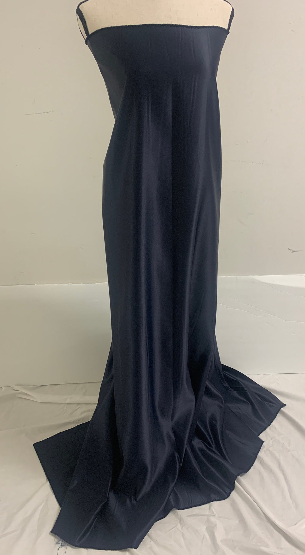 Navy Bridal satin fabric, width 58", Polyester, Dull italian satin. Bridesmaid fabric, craft, party dress. Free sample