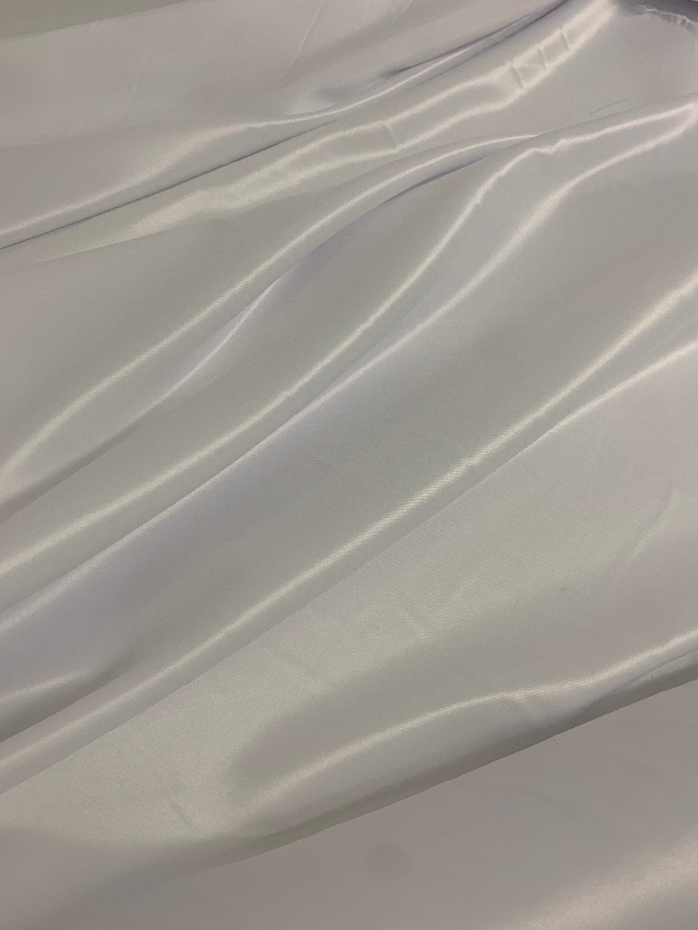 White Bridal satin fabric, width 58", Polyester, italian satin.Free sample