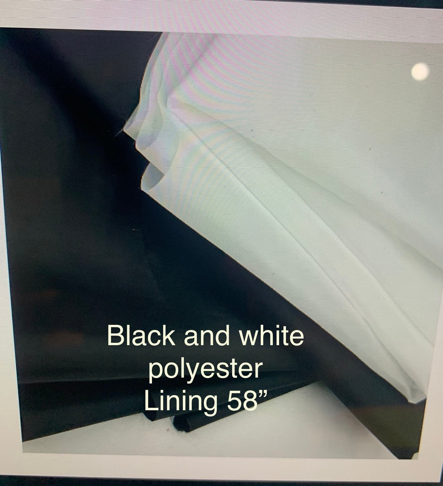 Black and white solid poly Lining fabric, 100% polyester, width 59" free sample available upon request