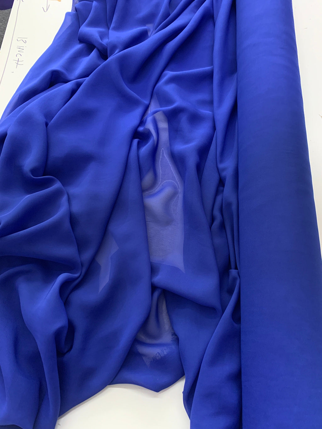Royal Blue chiffon Fabric width 58/60 inches wide, sell and yards. Free sample Available for domestic address