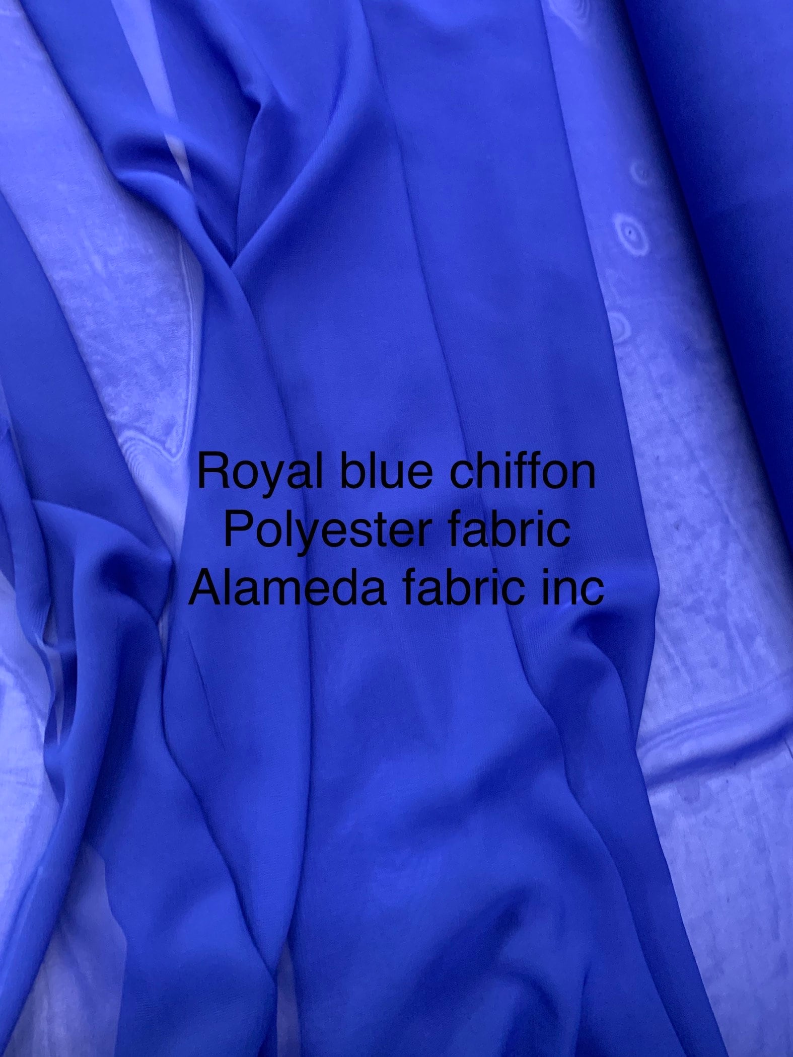 Royal Blue chiffon Fabric width 58/60 inches wide, sell and yards. Free sample Available for domestic address
