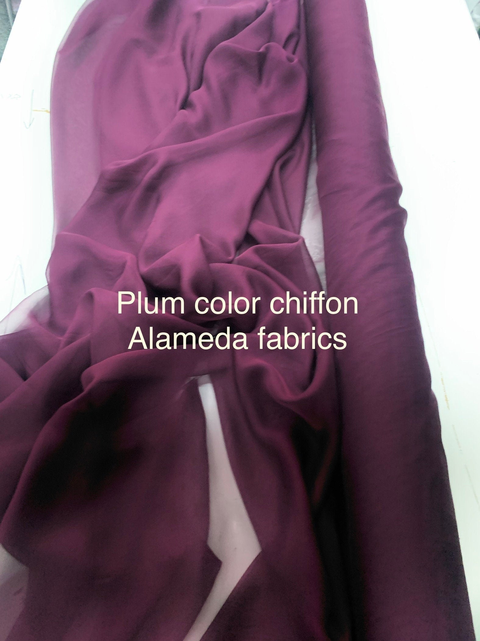 Silk Look Chiffon plum color, polyester width 60"