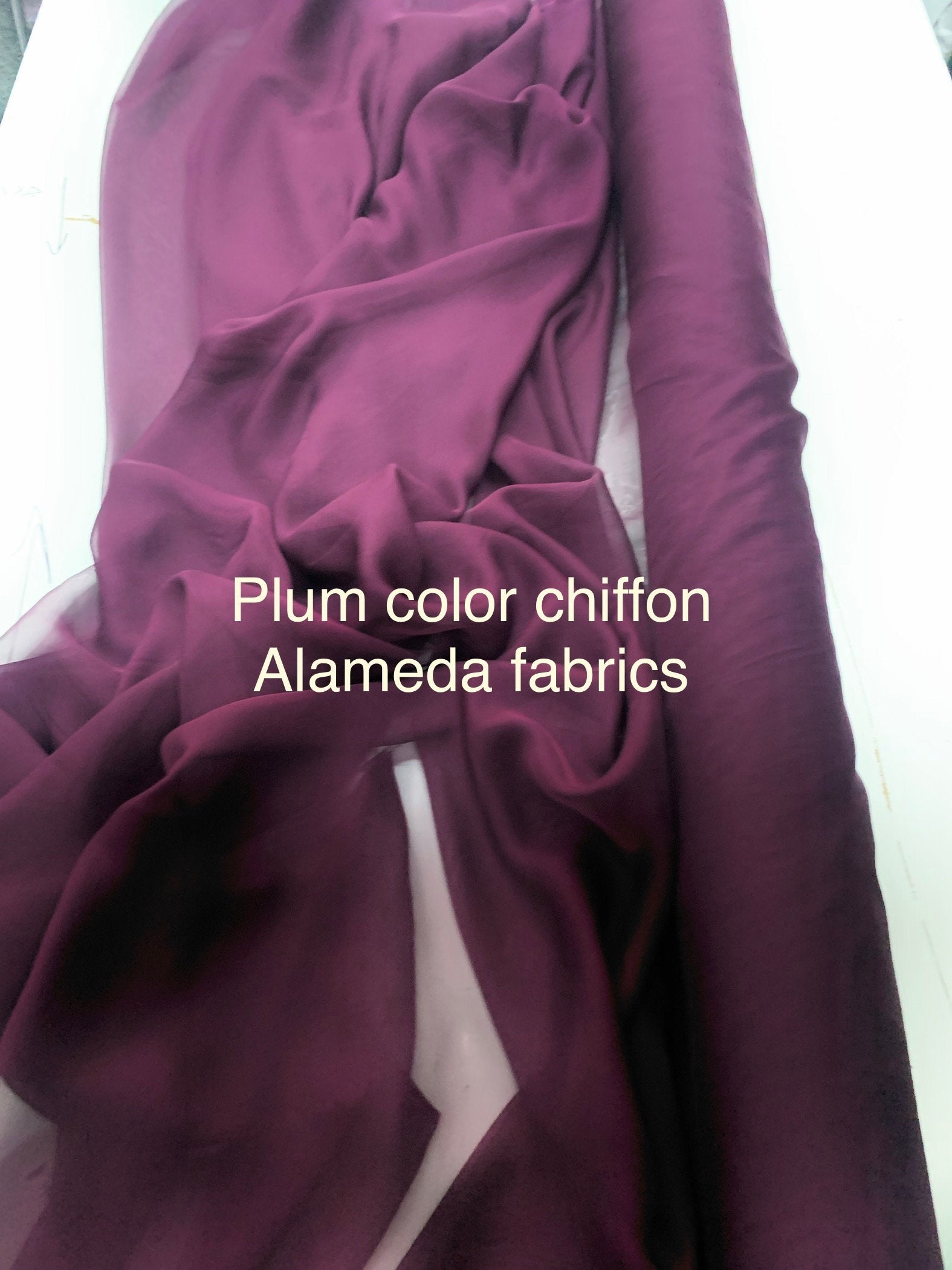 2 yards Chiffon fabric - plum - 58" Width