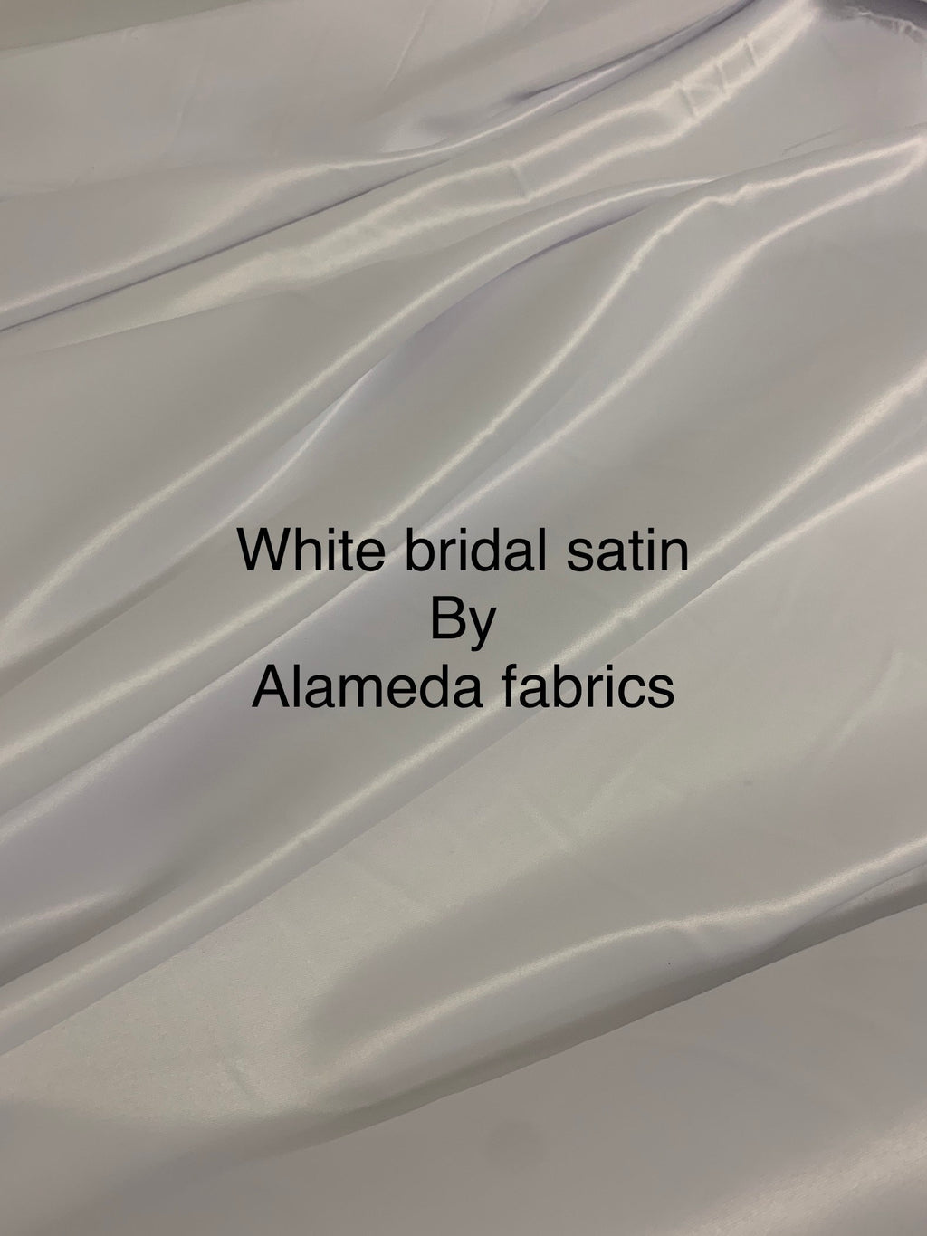 1 piece 3 yards White Bridal satin fabric, width 58", Polyester, Dull italian satin. Free sample.