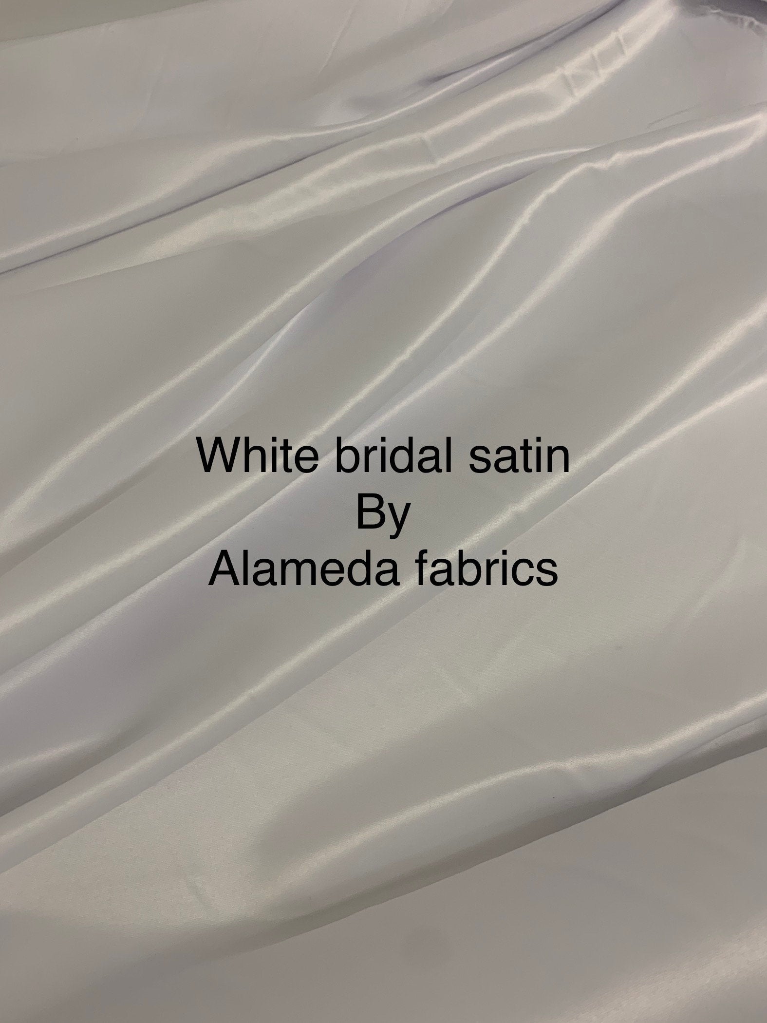 1 piece 3 yards White Bridal satin fabric, width 58", Polyester, Dull italian satin. Free sample.