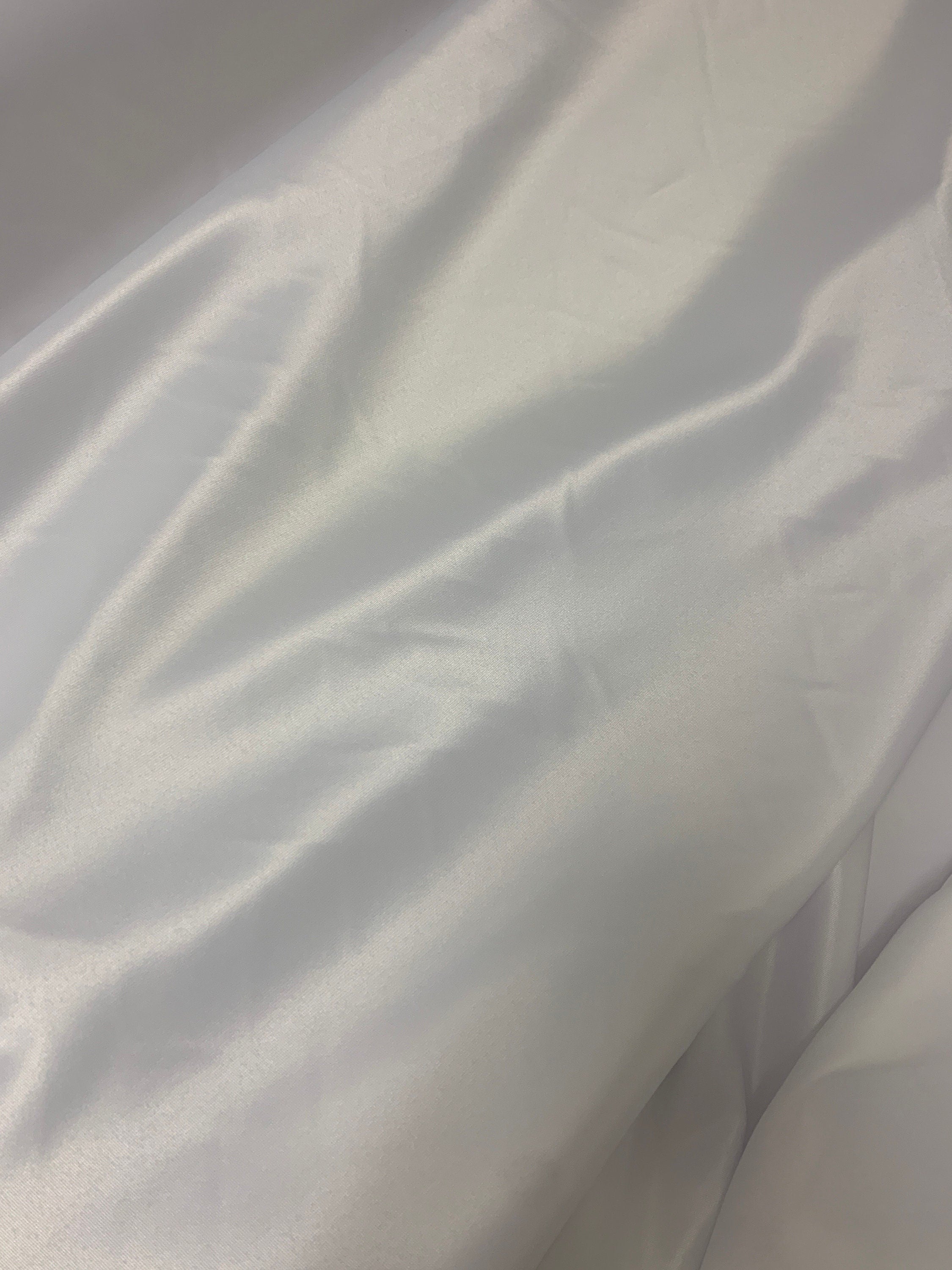 1 piece 3 yards White Bridal satin fabric, width 58", Polyester, Dull italian satin. Free sample.