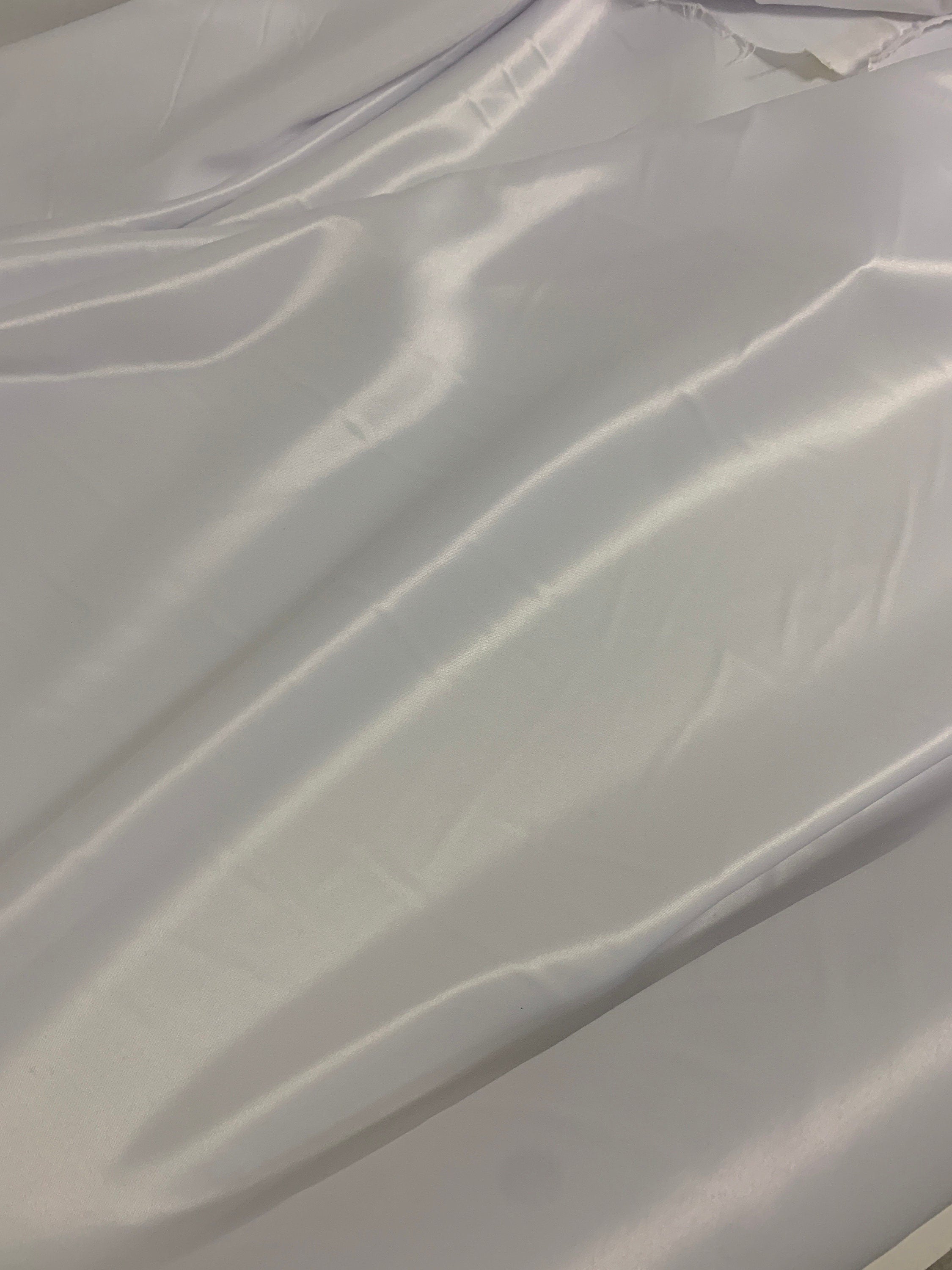 1 piece 3 yards White Bridal satin fabric, width 58", Polyester, Dull italian satin. Free sample.