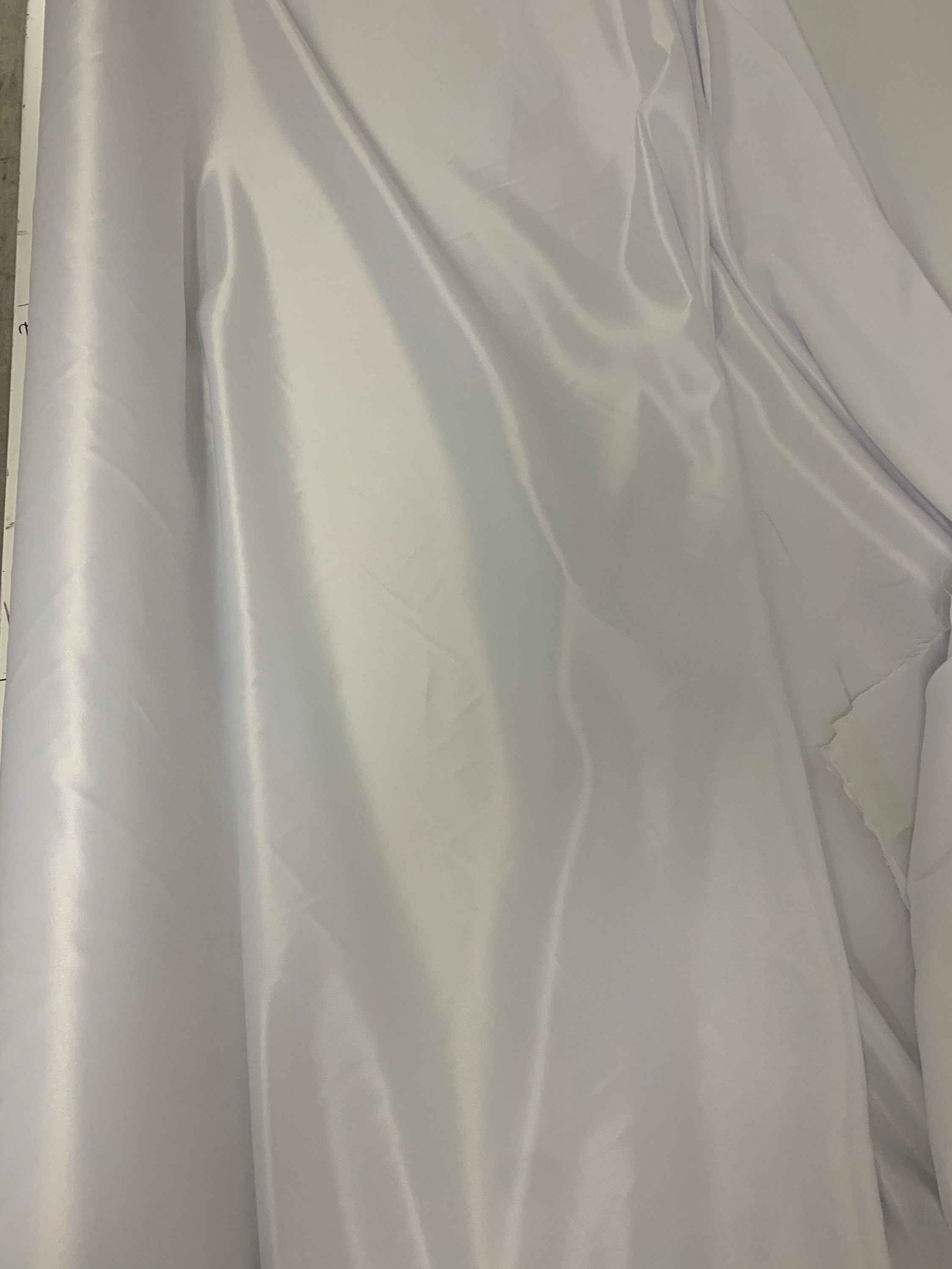 1 piece 3 yards White Bridal satin fabric, width 58", Polyester, Dull italian satin. Free sample.
