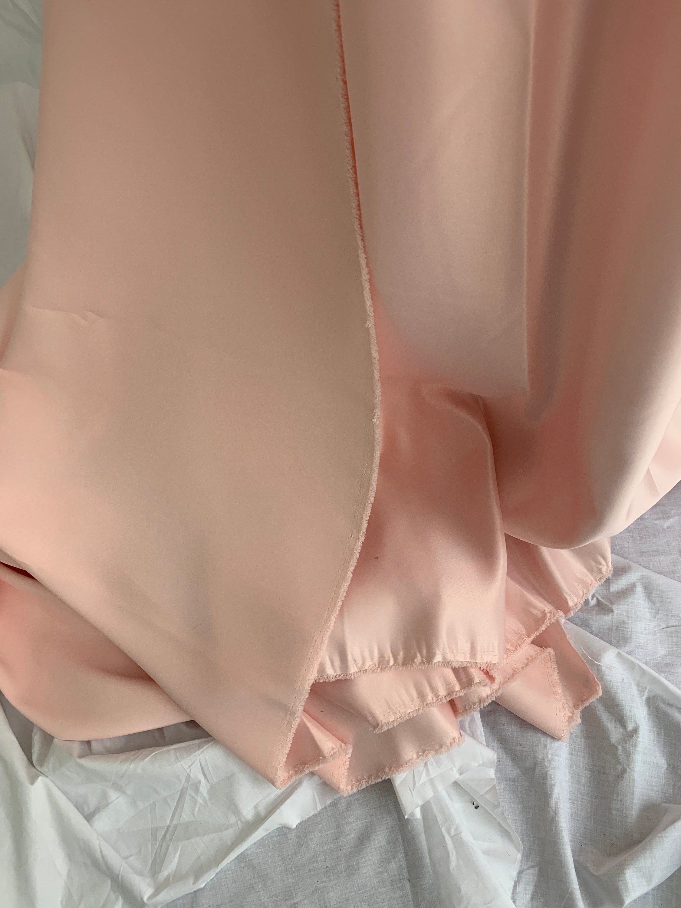 1 piece 3 yards Lt. Peach Bridal satin fabric, width 58", Polyester, Dull italian satin. Bridesmaid fabric, craft, Free sample