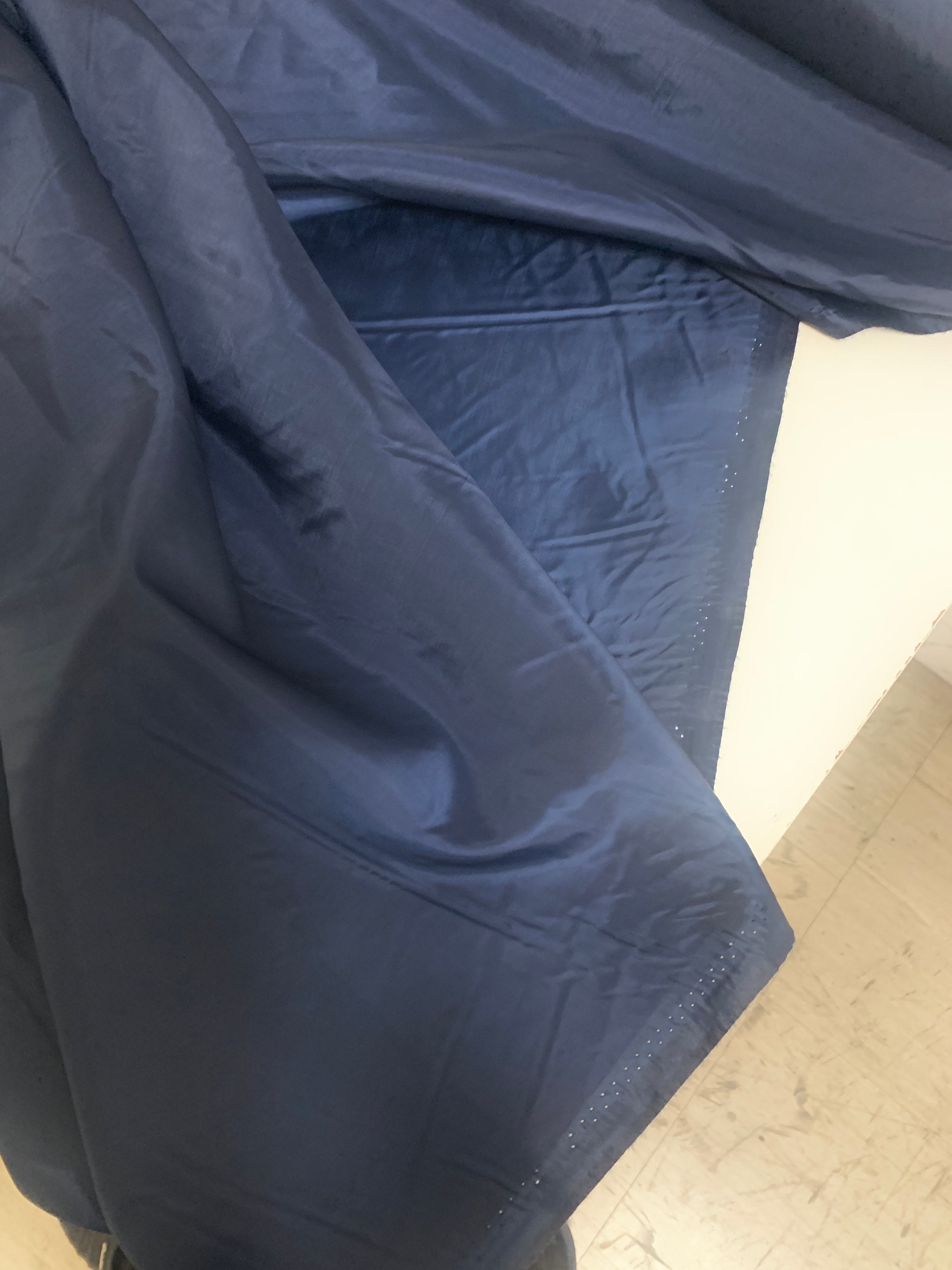 A 2 yards cut Lining fabric color navy, polyester, width 59", sell by 2 yards continuous.