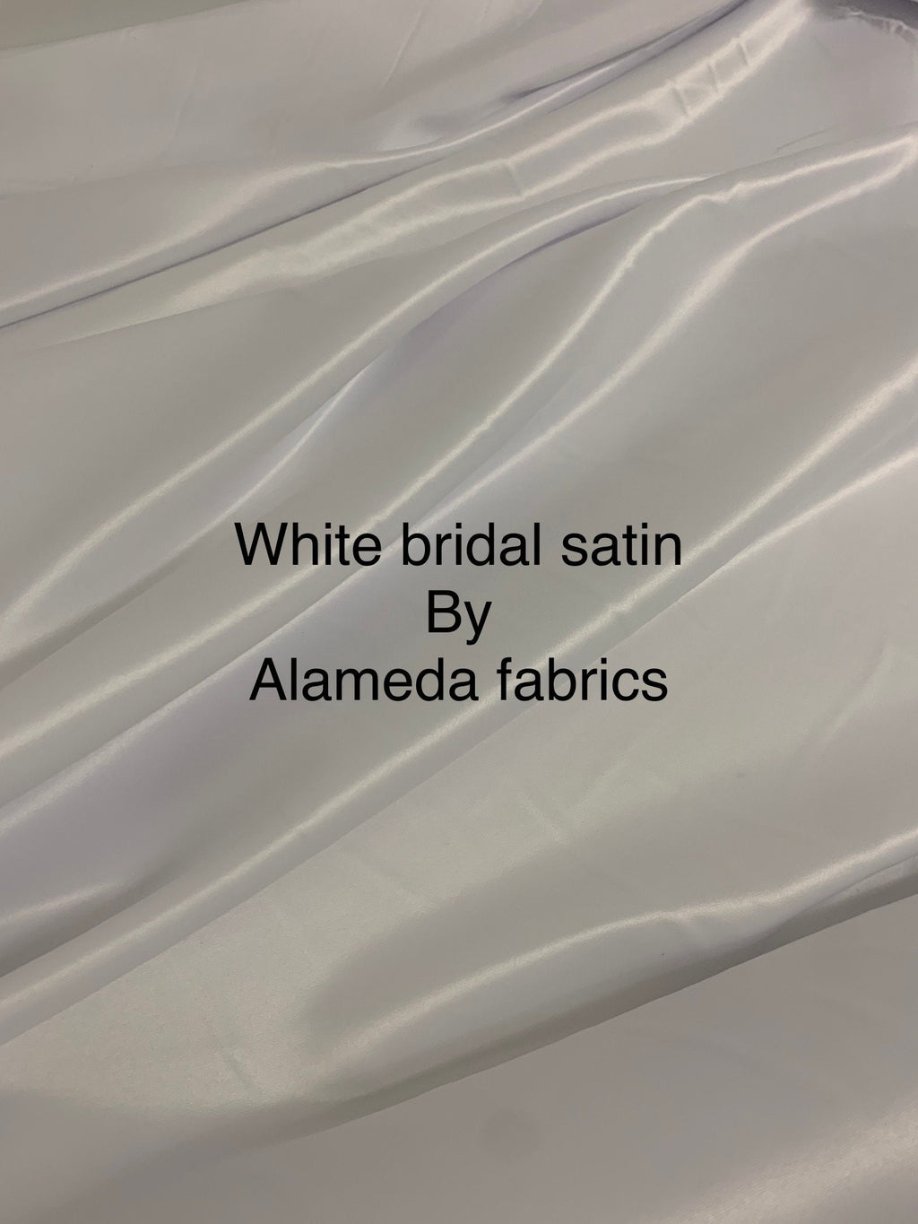 White Bridal satin fabric, width 58", Polyester, italian satin.Free sample