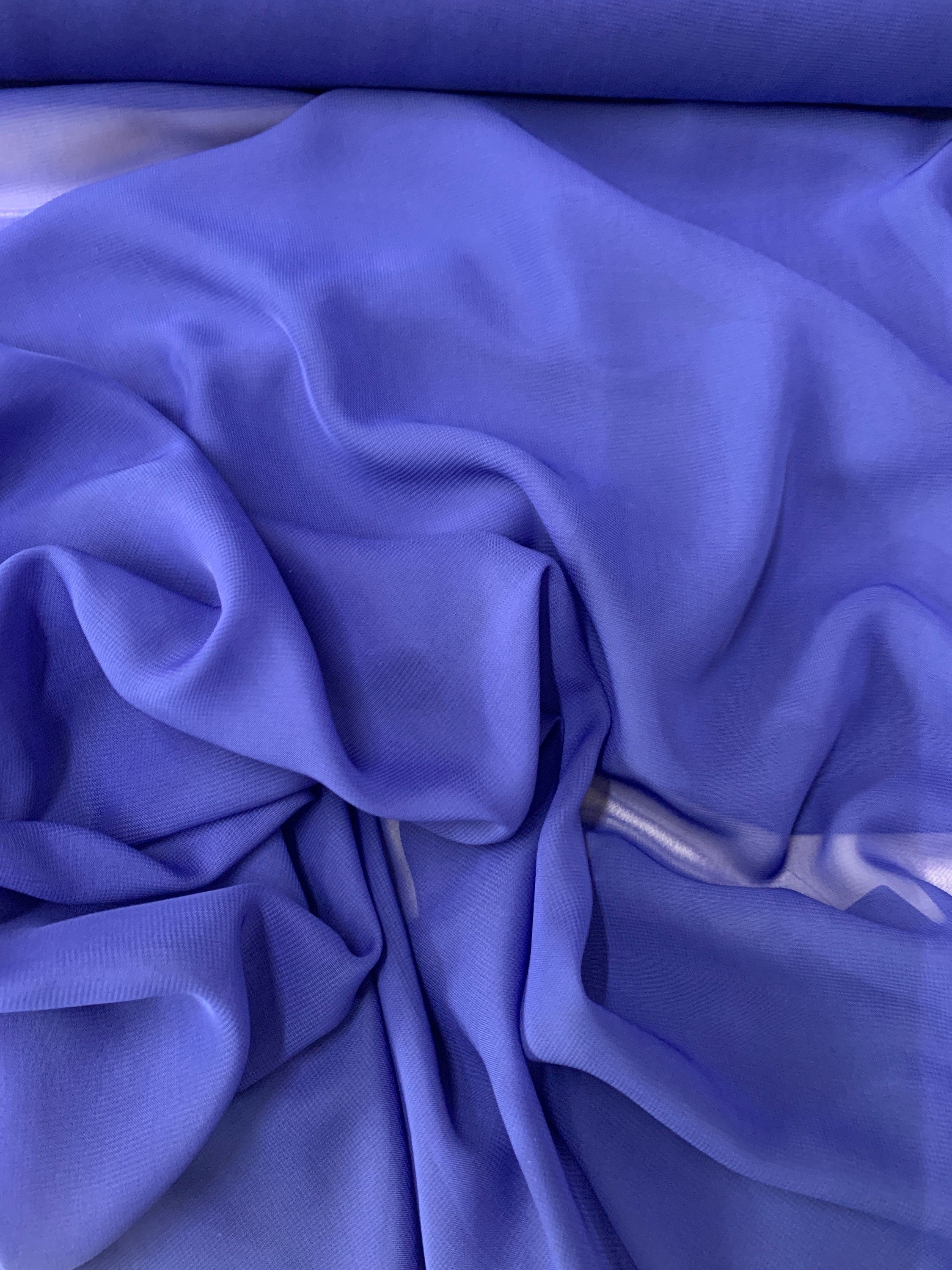 Royal Blue chiffon Fabric width 58/60 inches wide, sell and yards. Free sample Available for domestic address