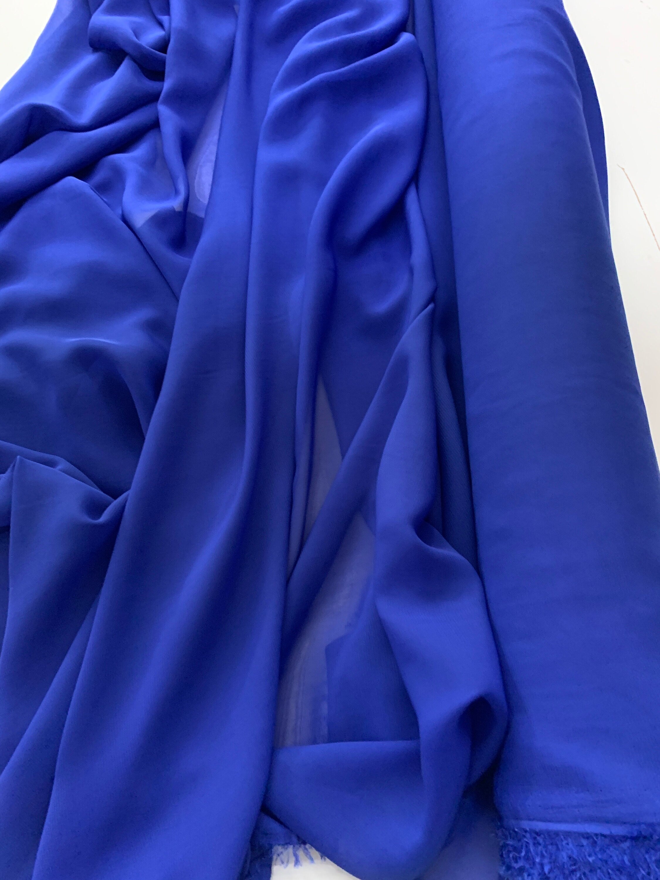 Royal Blue chiffon Fabric width 58/60 inches wide, sell and yards. Free sample Available for domestic address