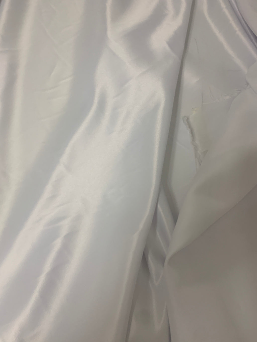 1 piece 3 yards White Bridal satin fabric, width 58", Polyester, Dull italian satin. Free sample.