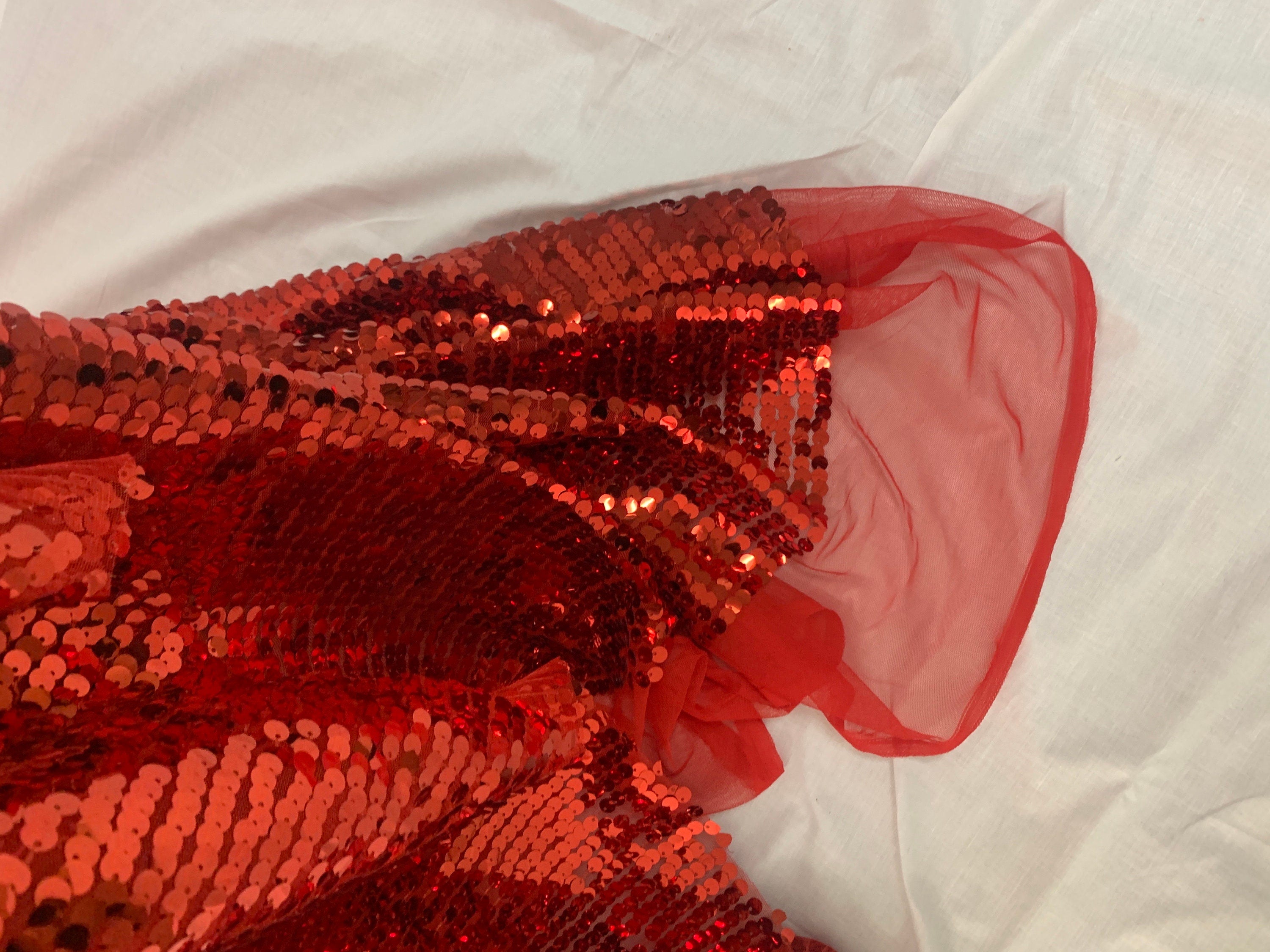 1 piece 5 yards cut sequence Red color