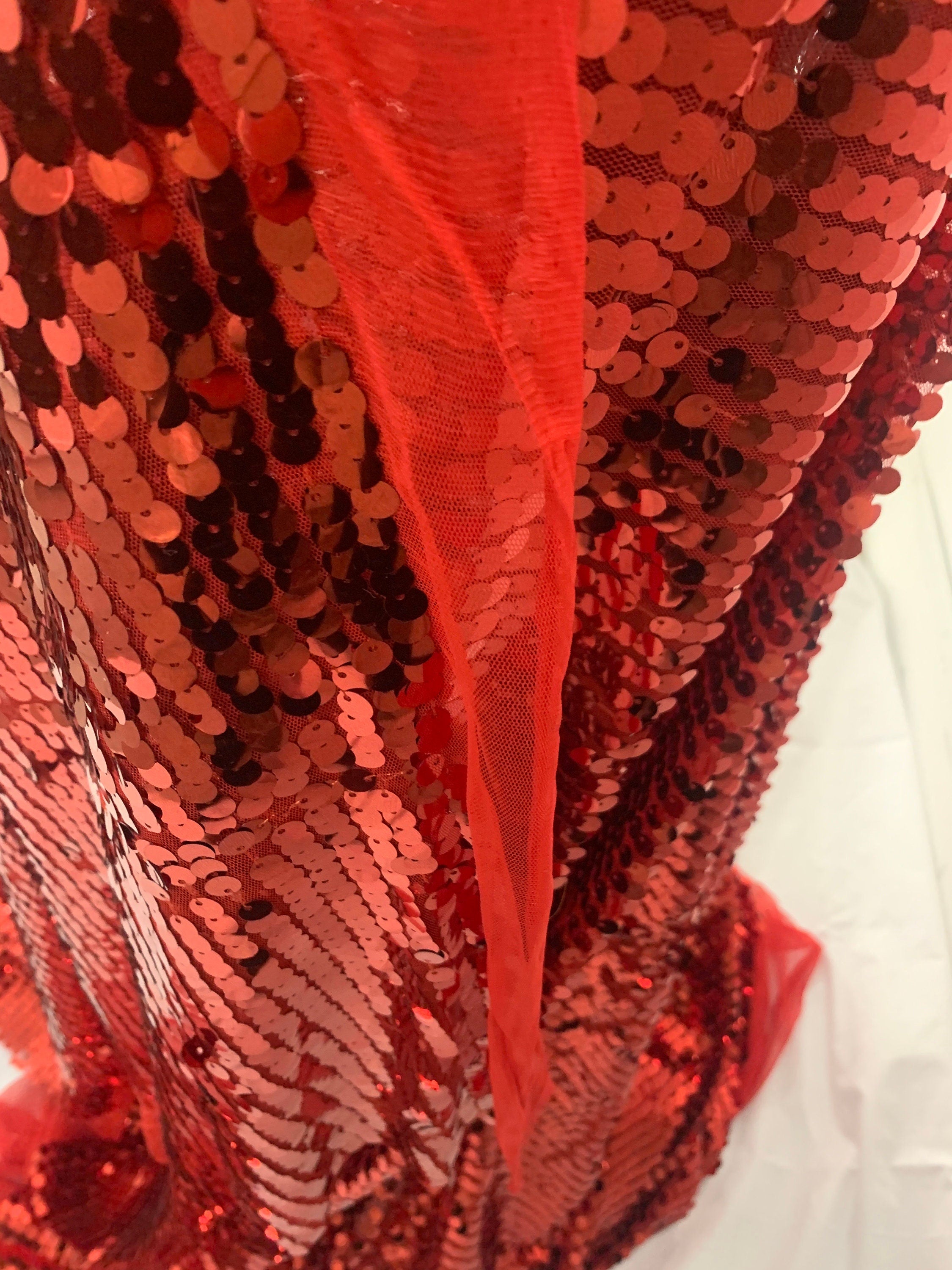 1 piece 5 yards cut sequence Red color