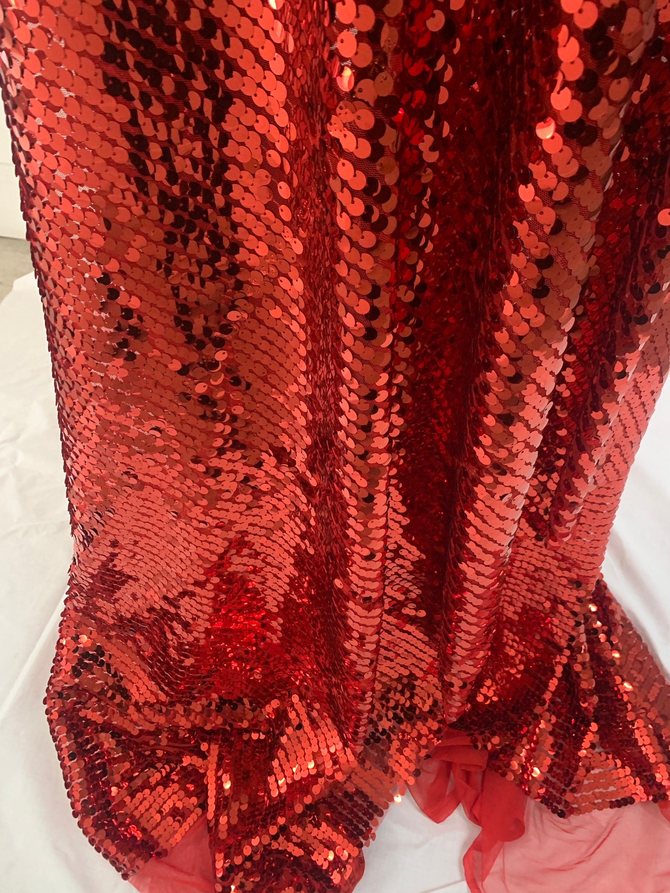 1 piece 5 yards cut sequence Red color