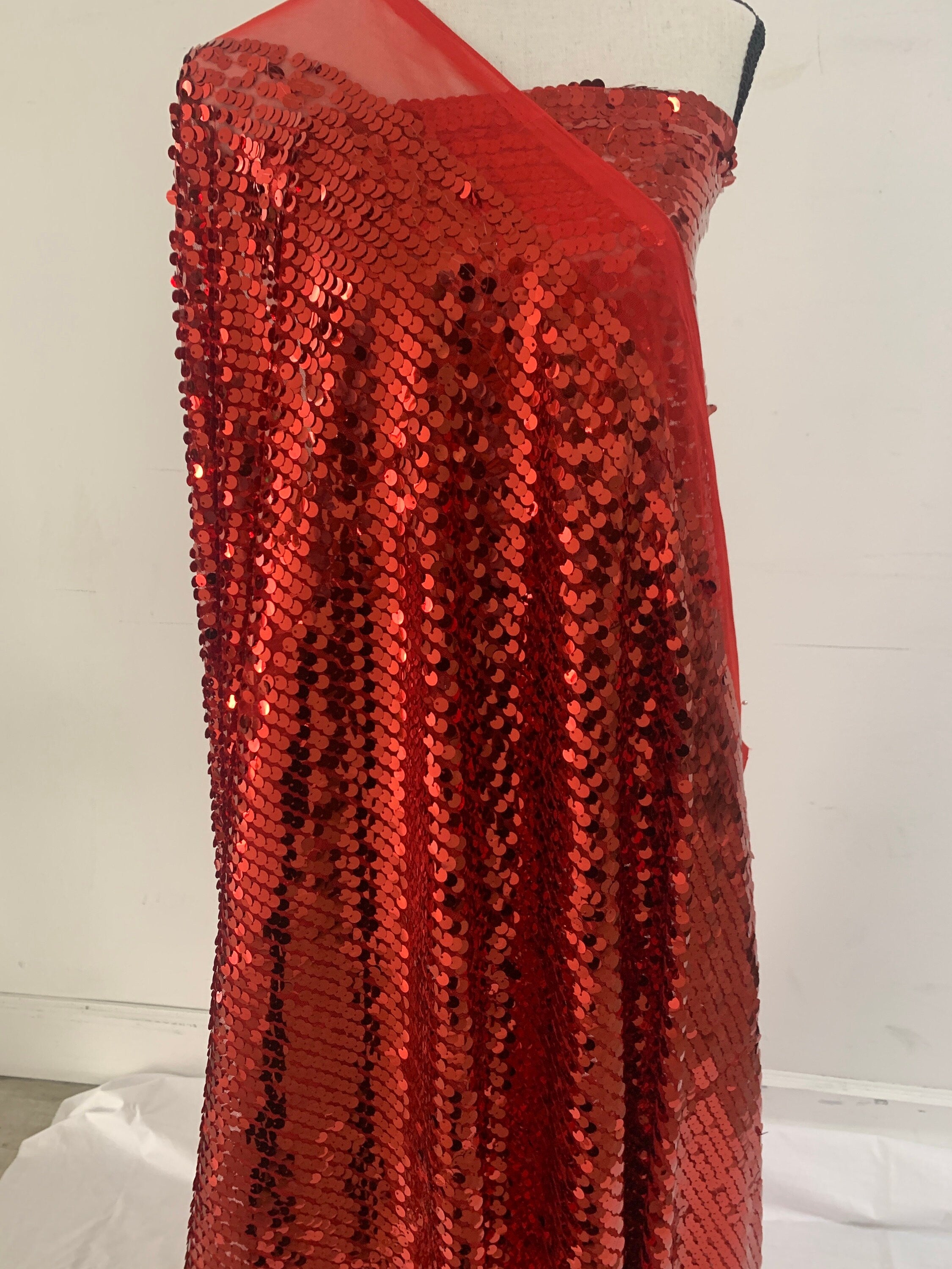 1 piece 5 yards cut sequence Red color